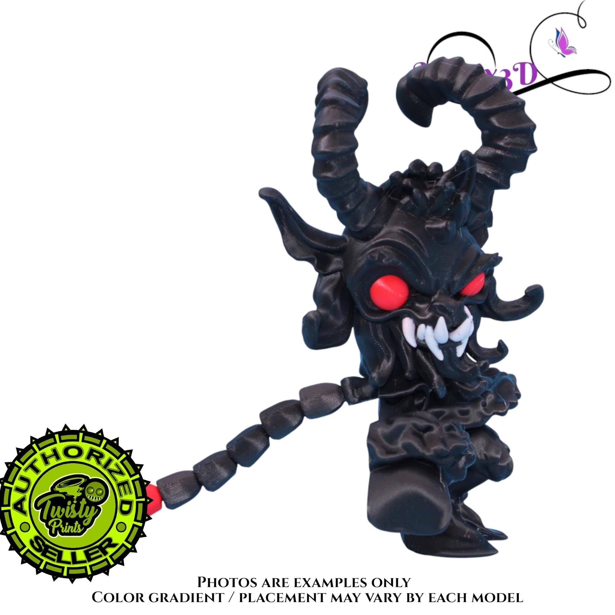 Krampus Fidget with tail, 2 Sizes 3D Printed Poseable – Authorized Seller of Twisty Prints