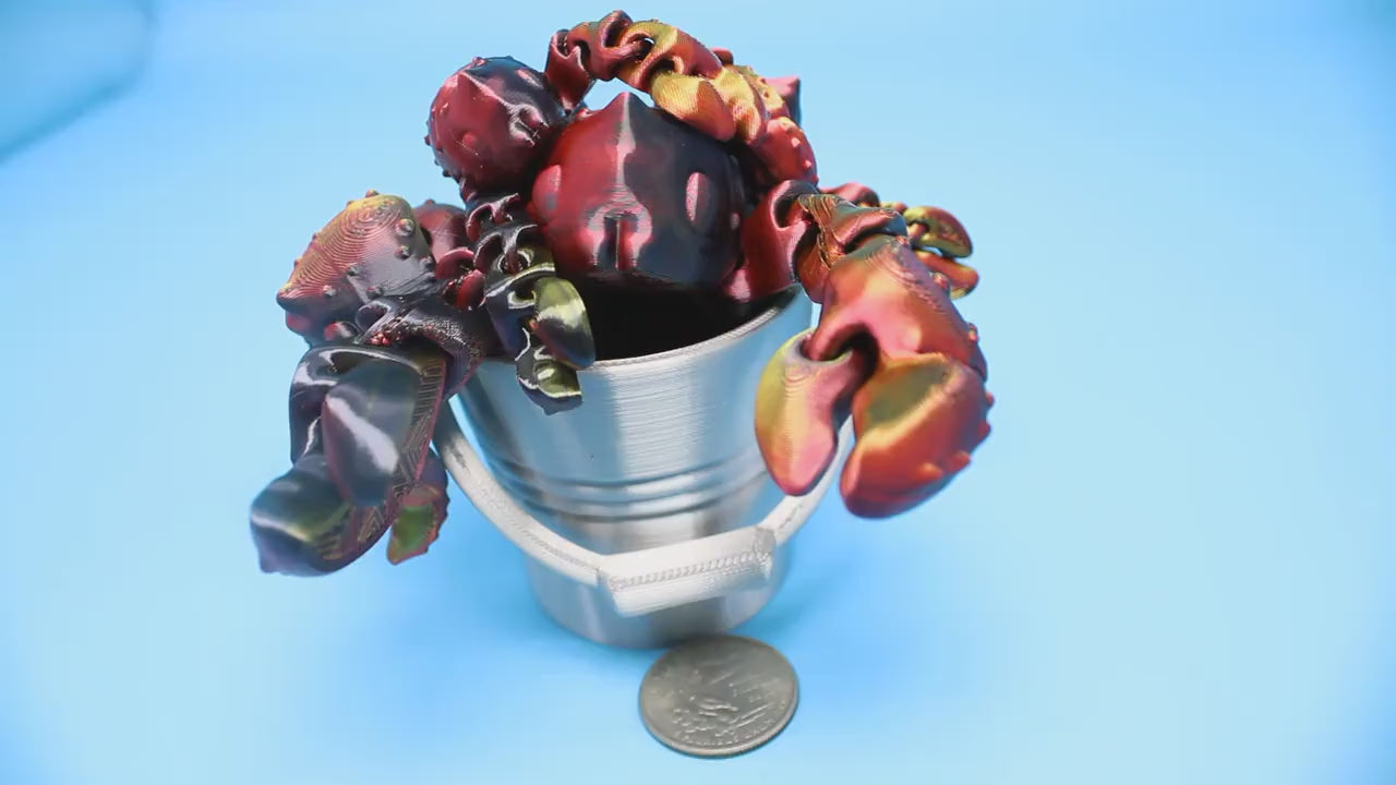 Lobster Red, Gold, Black- 3D Printed | Layers In Green Authorized Seller