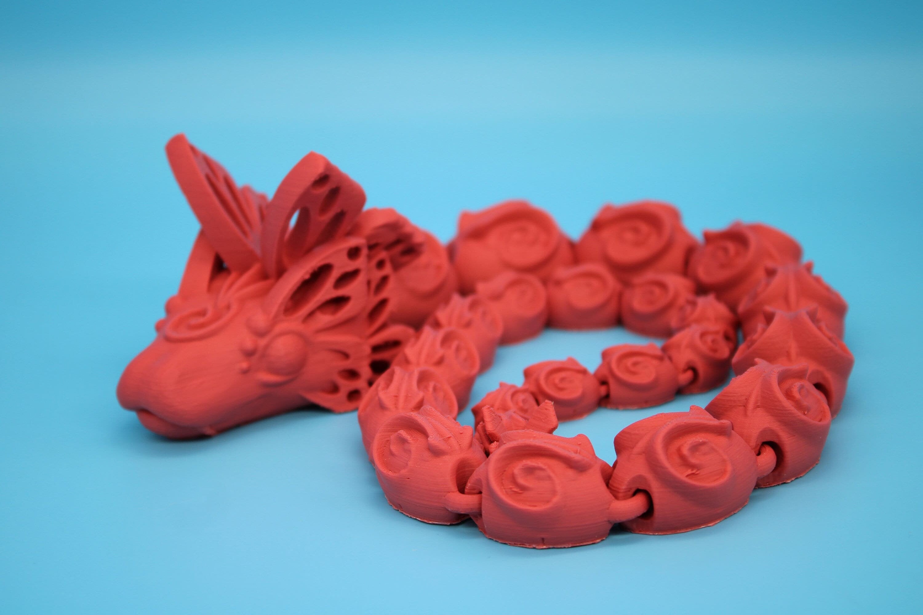 Butterfly Snake | 28 in | Coral | 3D Printed | Fidget Toy | Flexi Toy Snake | Desk Toys | Sensory Toy.