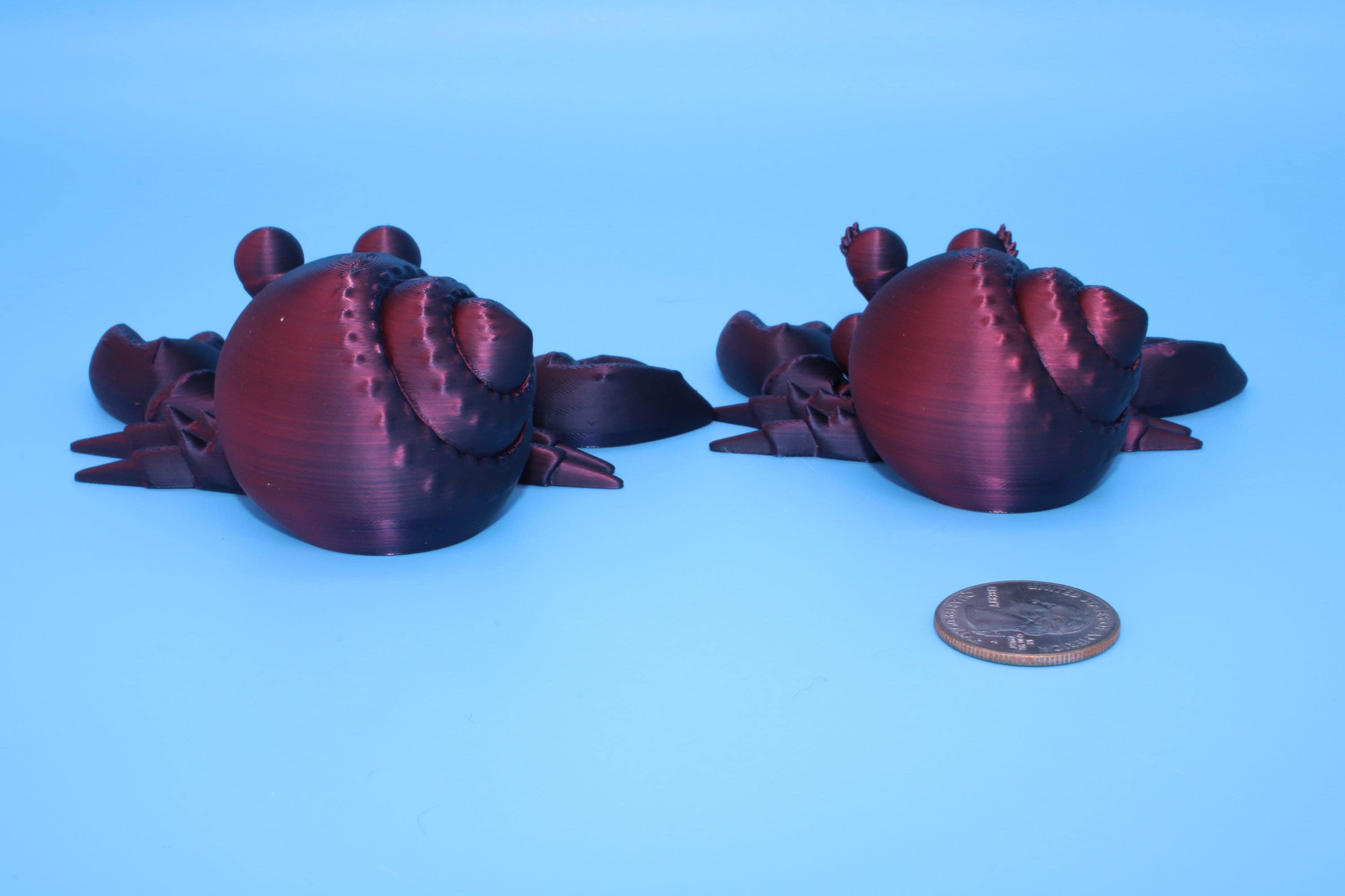 Hermit Crabs- Black / Red | Mr. & Mrs. | 3D Printed | Super Cute | Friendly Crabs.