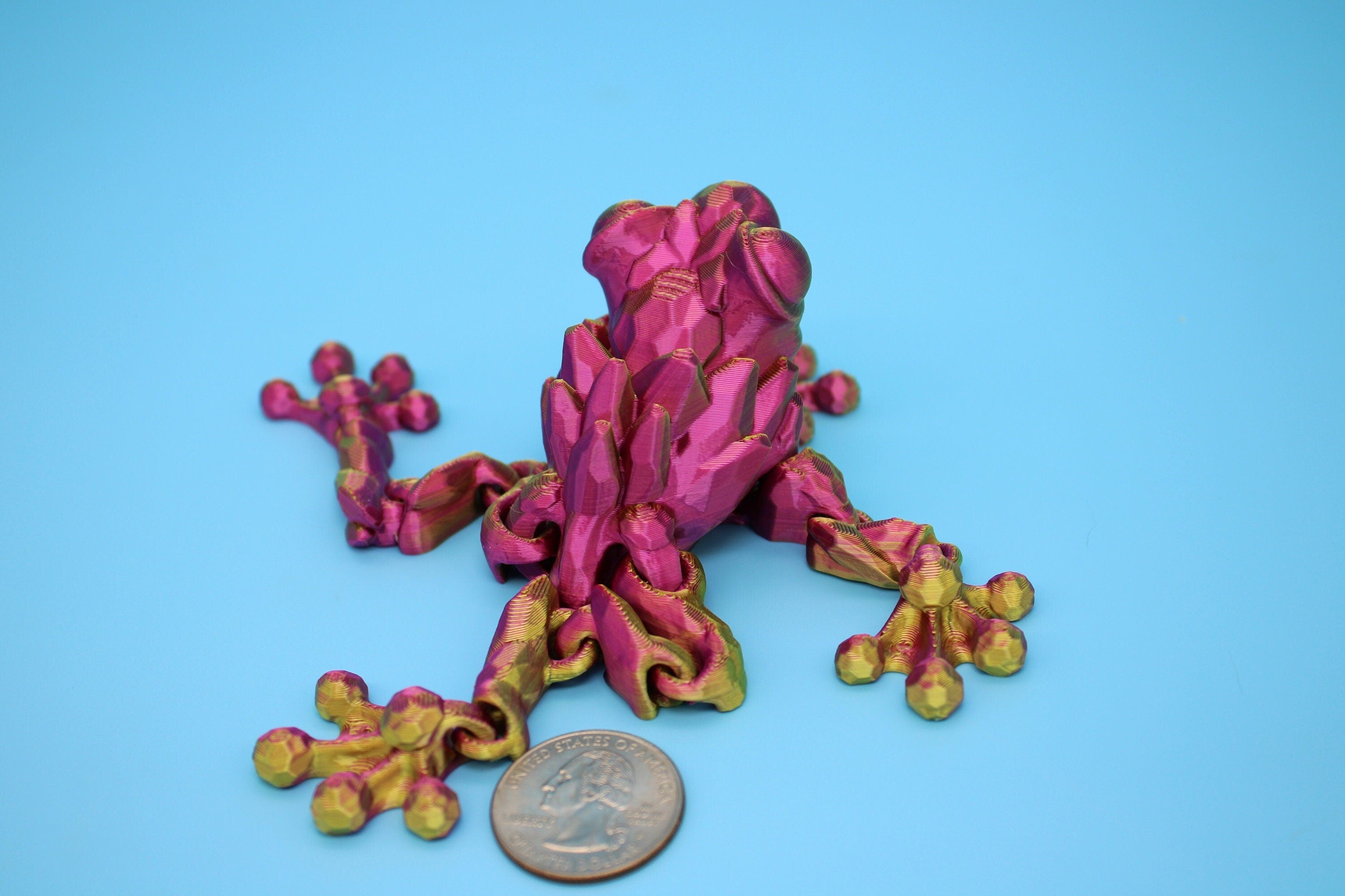 Crystal Frog | 3D Printed Crystal Cute Frog | 5.5 inches | Friendly Frog | Sensory Toy | Fidget Toy | Articulating Frog | Stim Toy.