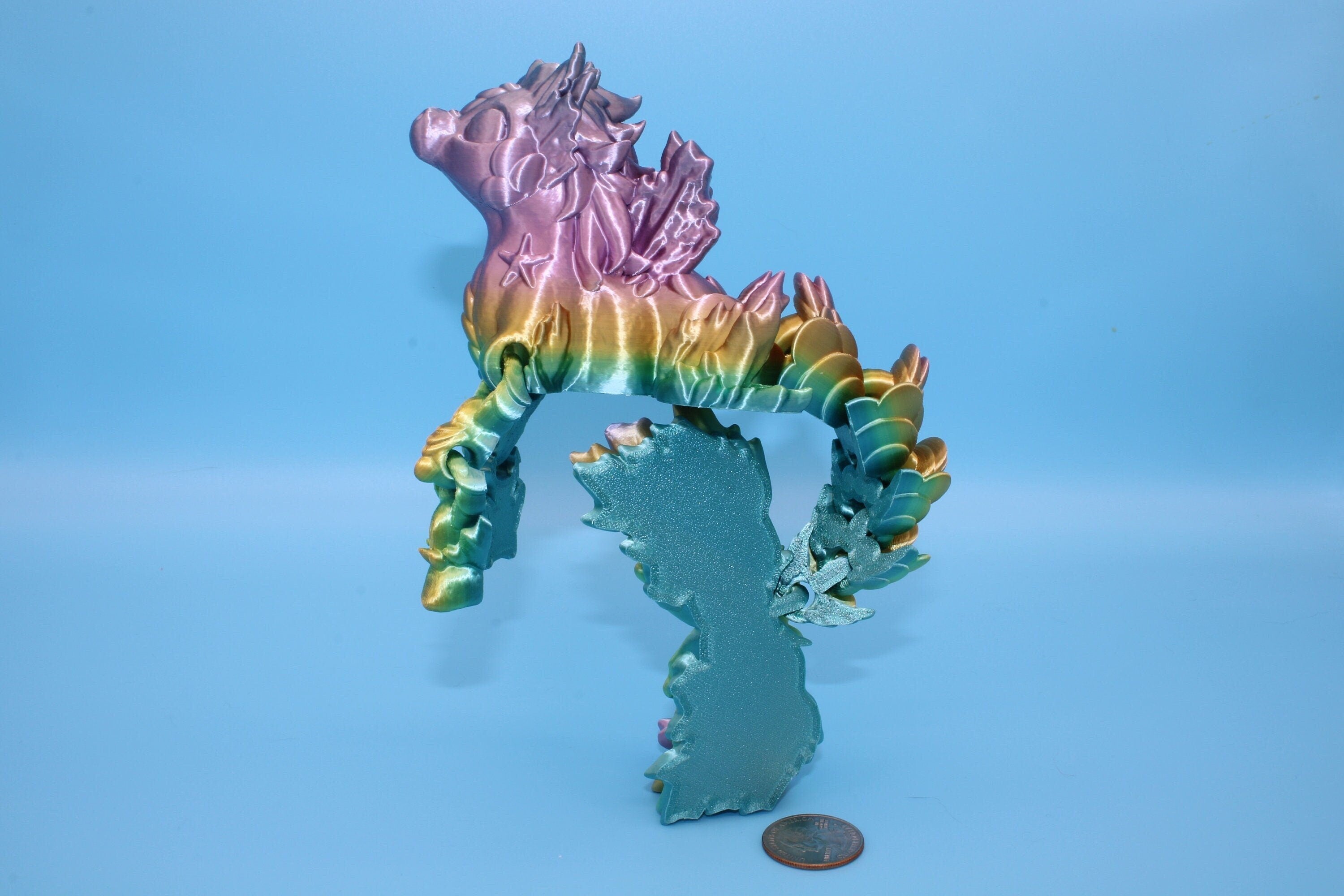 Hippocampus Sea Horse | 9.5 in. Cute Sea Horse | 3D printed articulating Sea Horse | Flexi Toy | Stress Relief, Gift.