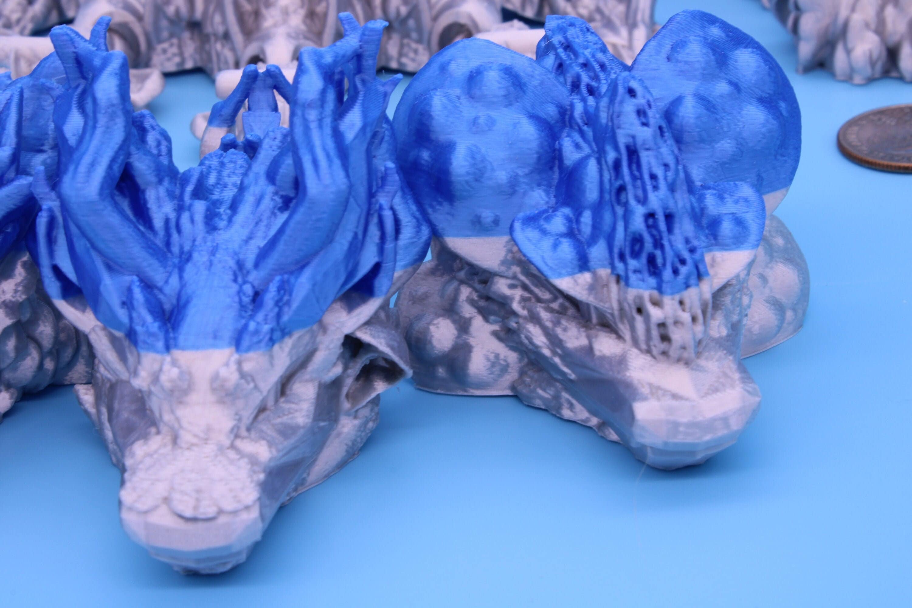 Tri-Forest Dragon | Multi Colored | Three Headed Dragon | 3D printed | Articulating Dragon | Fidget Toy | Flexi Toy | Stress Relief | Stim.