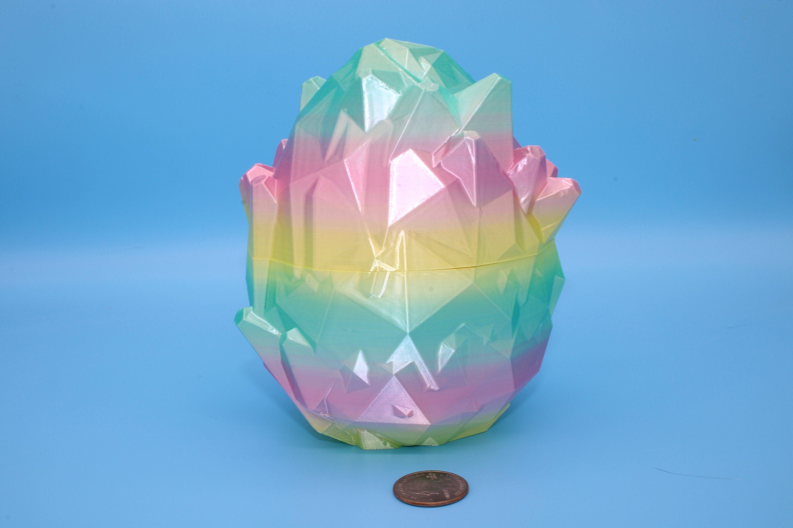 Rainbow Crystal Dragon Egg | 3D printed Dragon Egg Storage! | 5 in. Crystal Egg | Gift. Decorative Egg.