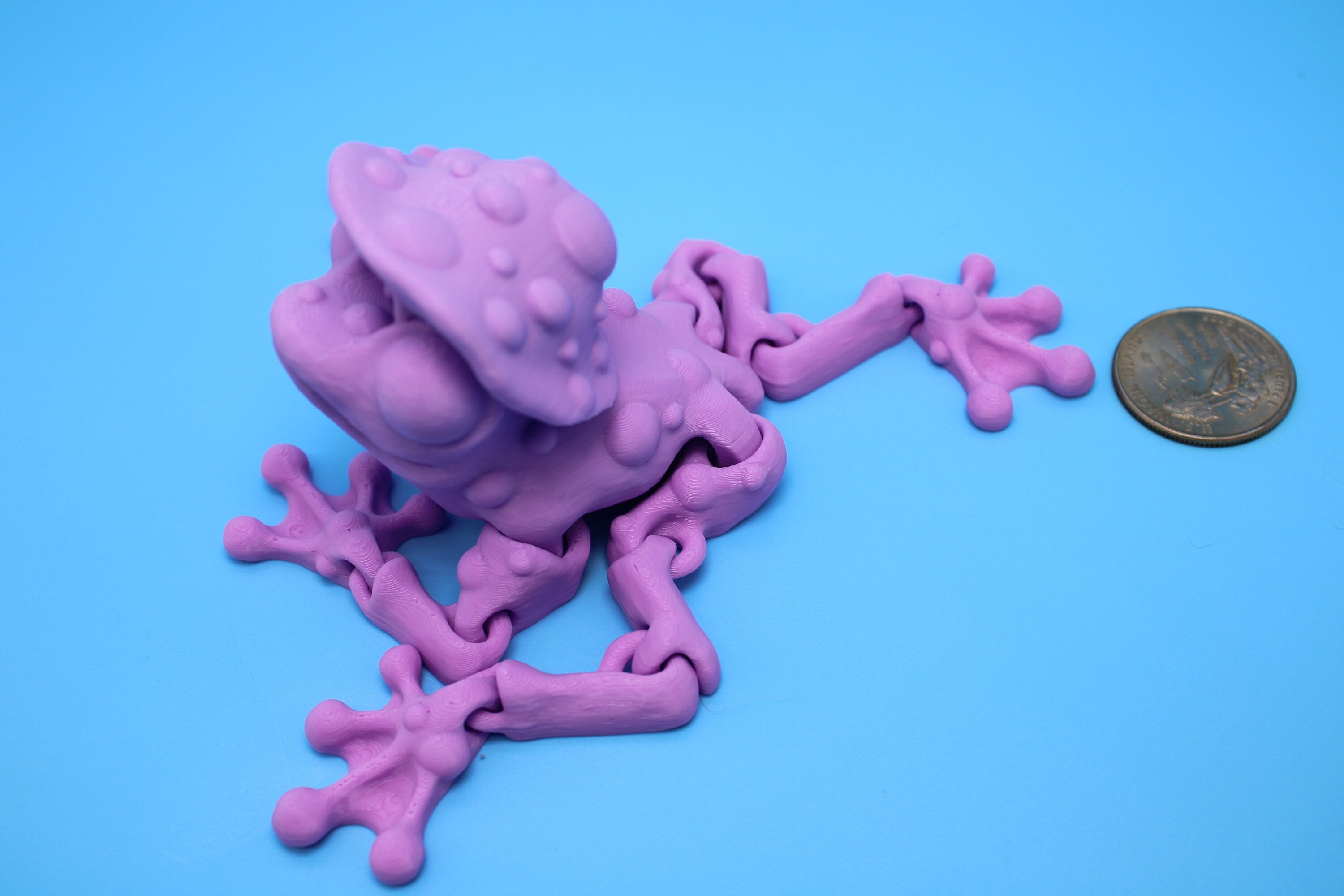 Mushroom Frog-Pink | 3D Printed | Friendly Frog | Fidget Toy | Articulating Frog.
