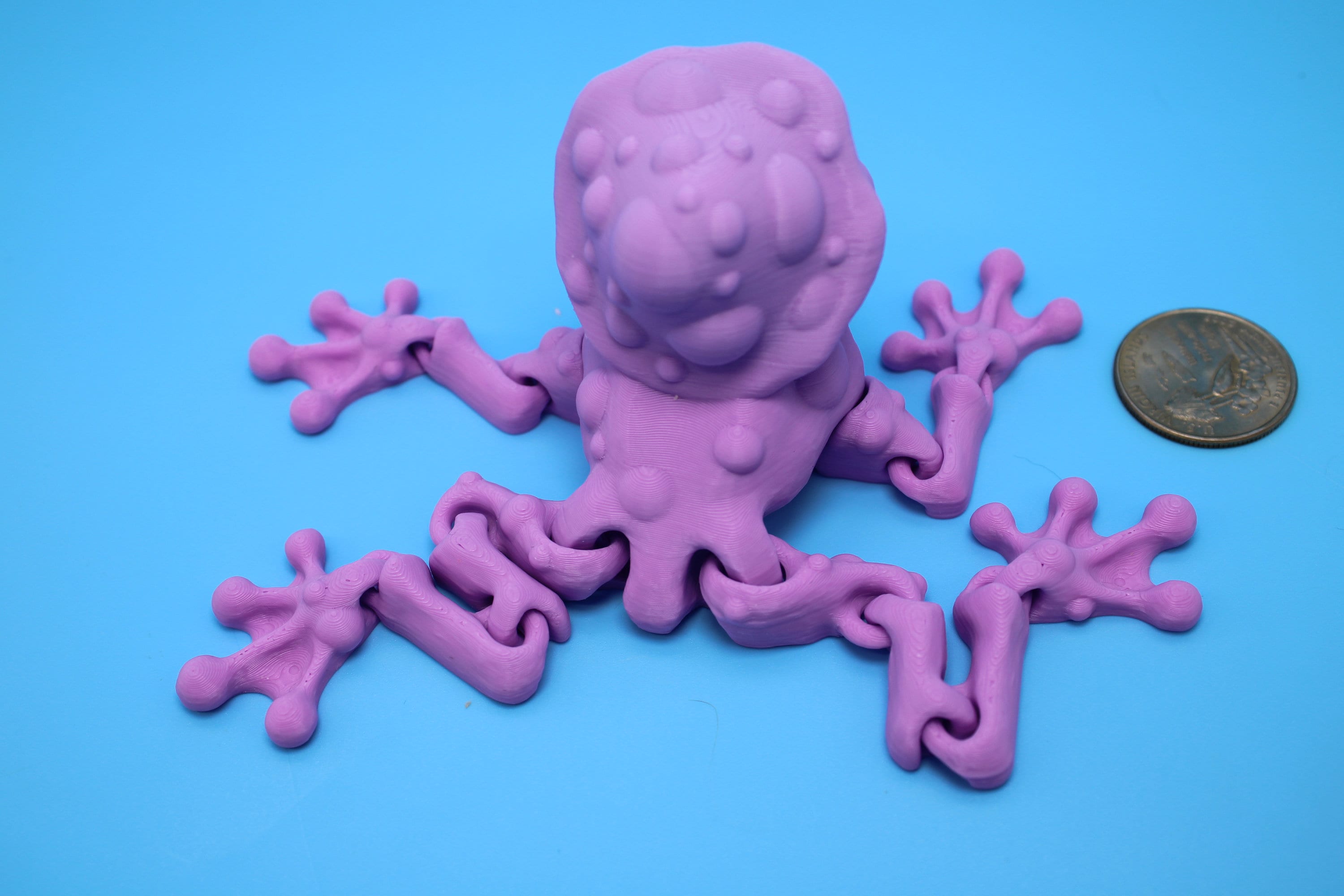 Mushroom Frog-Pink | 3D Printed | Friendly Frog | Fidget Toy | Articulating Frog.