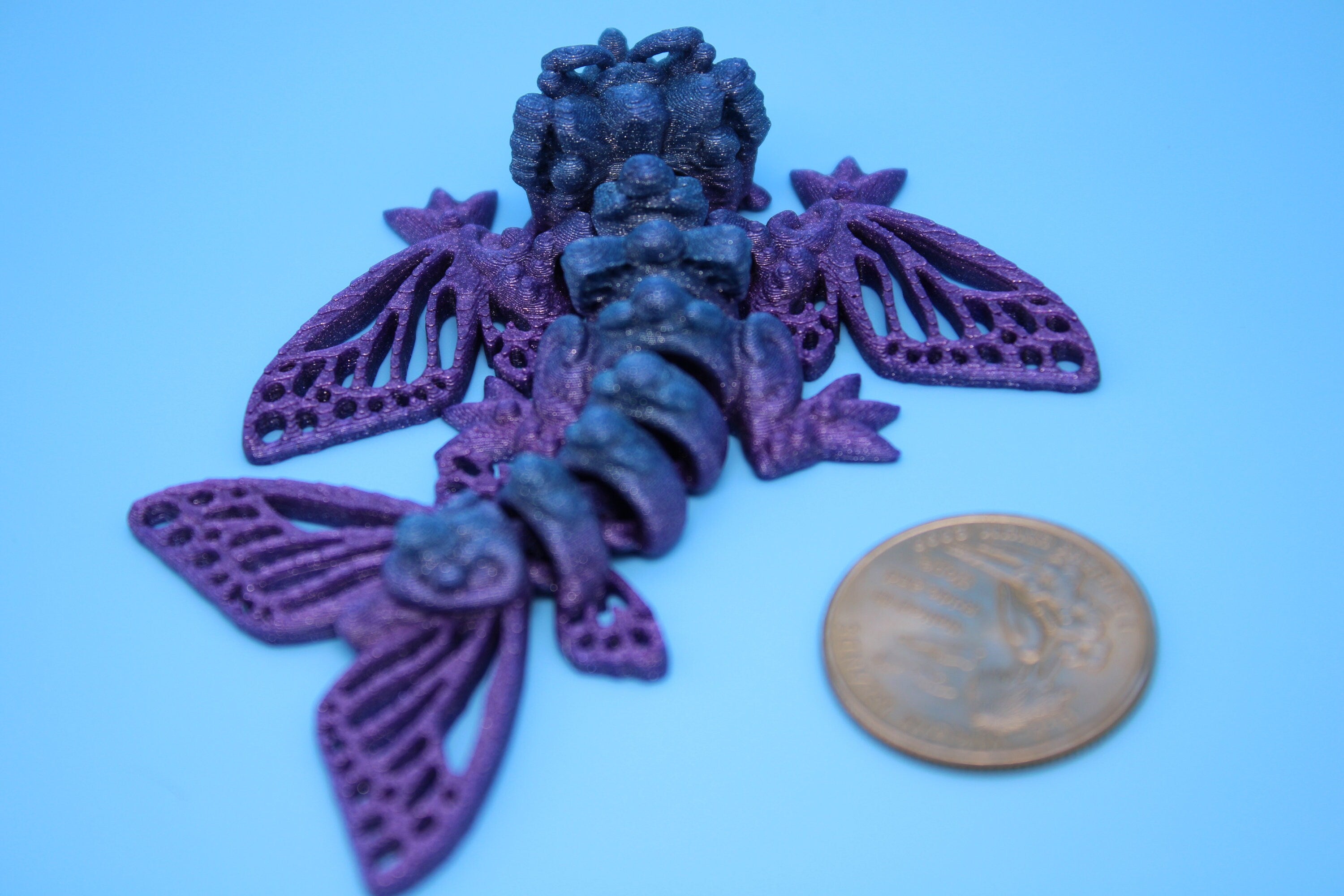 Butterfly Wyvern | Miniature | 3D Printed | Wyvern Dragon | 3.25 in. | Dragon Toy | Fidget Toy | Flexi Dragon.
