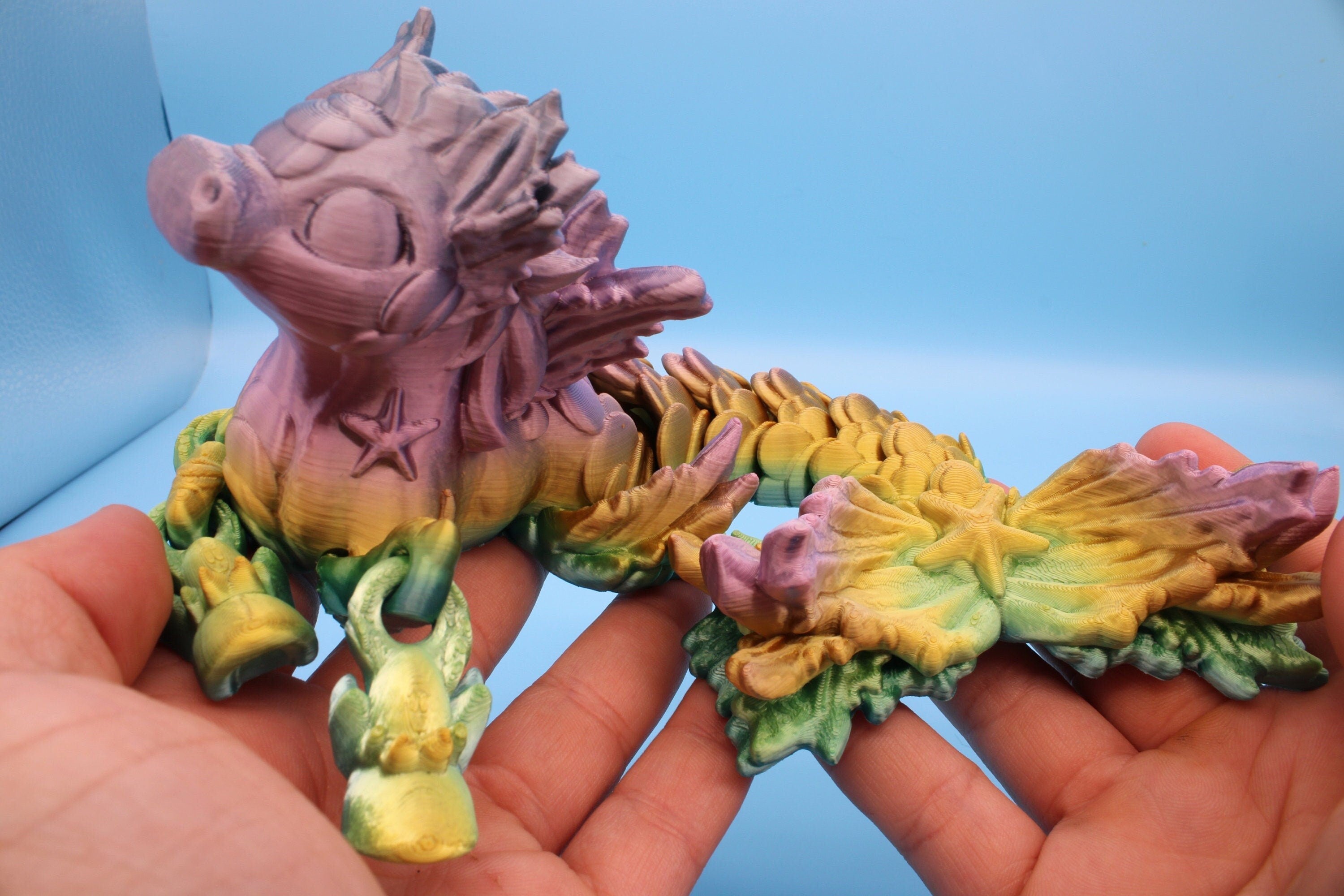 Hippocampus Sea Horse | 9.5 in. Cute Sea Horse | 3D printed articulating Sea Horse | Flexi Toy | Stress Relief, Gift.