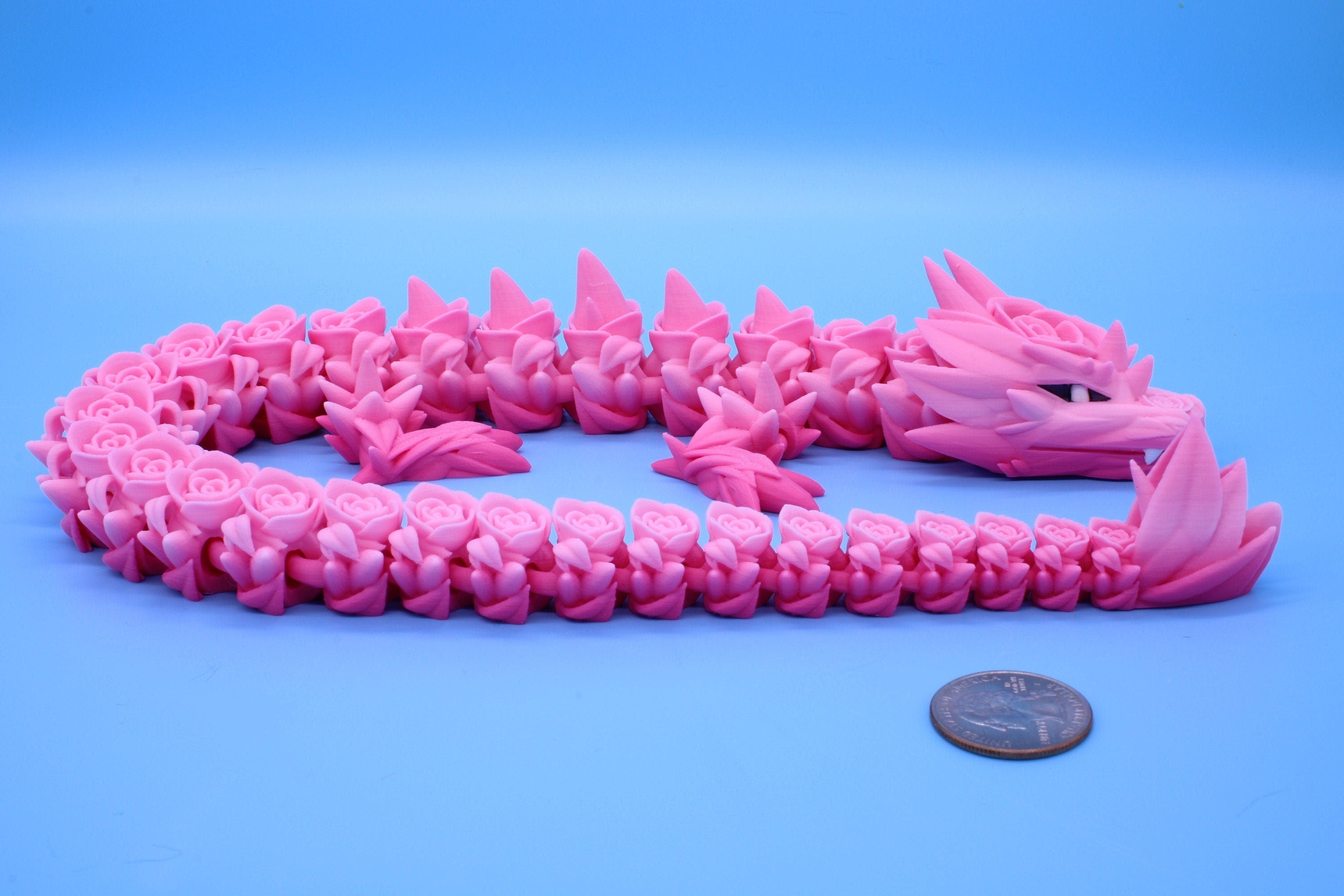 Pink Rose Dragon | 3D Printed Fidget | Flexi Toy | Adult Fidget Toy | Pink Rose Dragon | 3D Printed Fidget | Flexi Toy | Adult Fidget Toy |