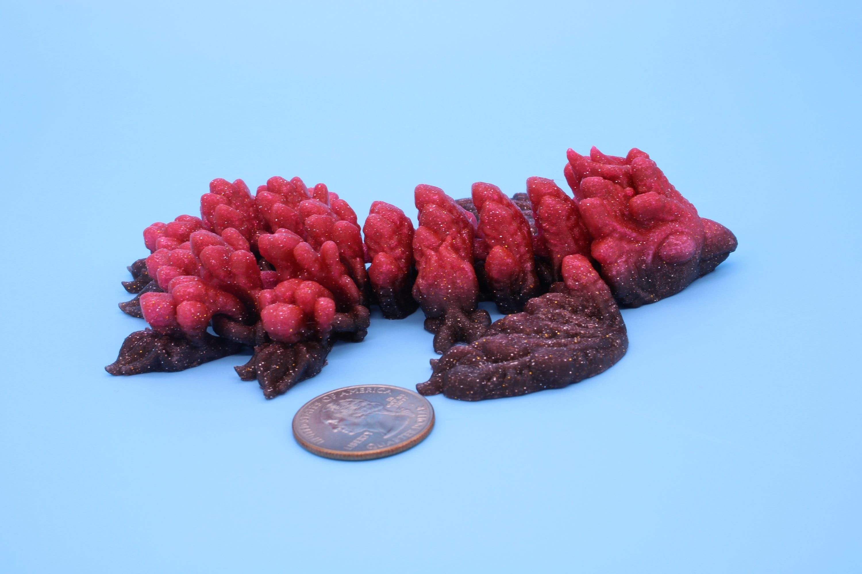 Multi Color Tiny Phoenix | 3D Printed Articulating Dragon | Flexi Toy | Adult Fidget Toy | Dragon Buddy ready for you! 5 inch.