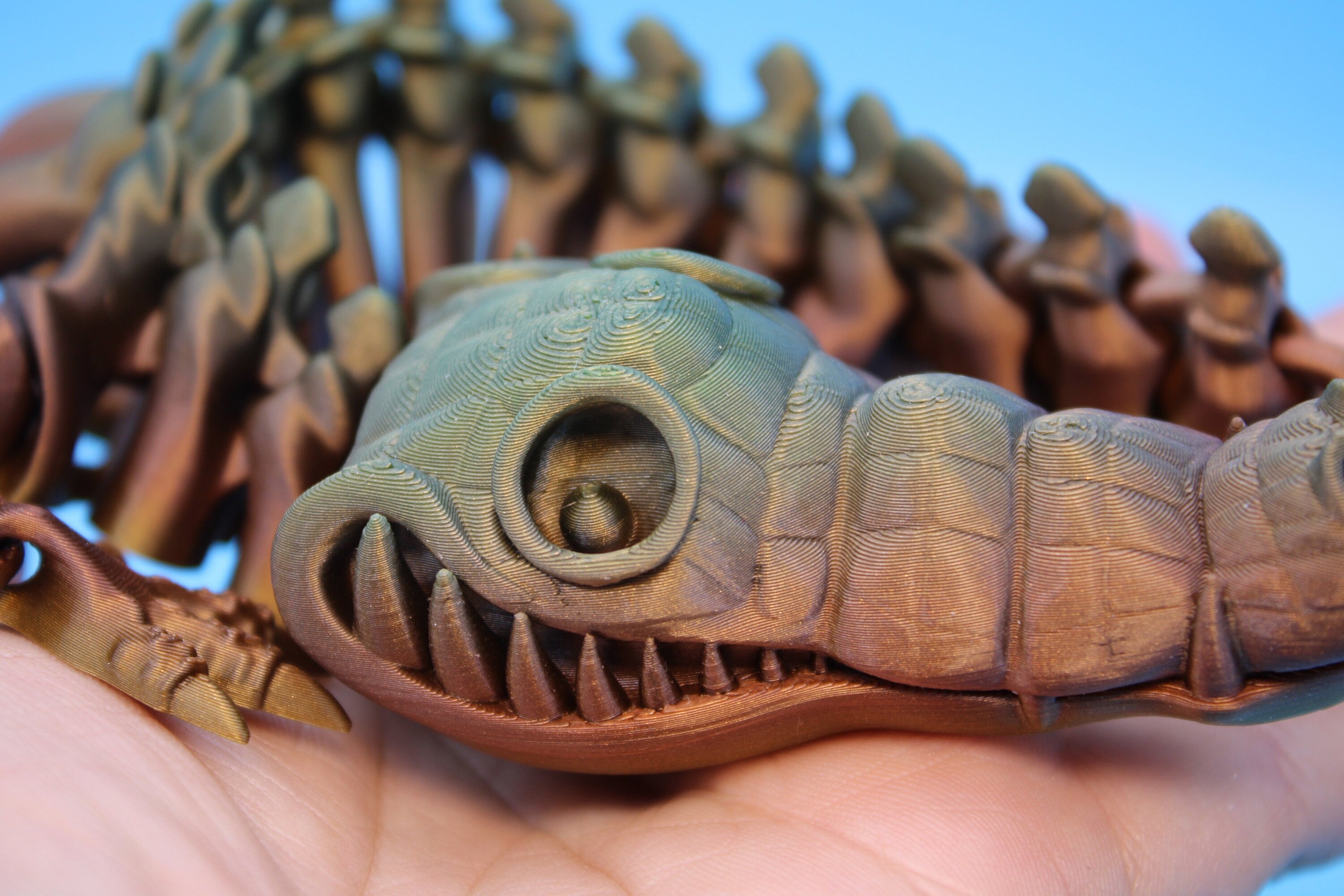 Crocodile | Cute Flexi Toy | Articulating Crocodile | 3D printed Unique Fidget | Desk Buddy | 13 in.