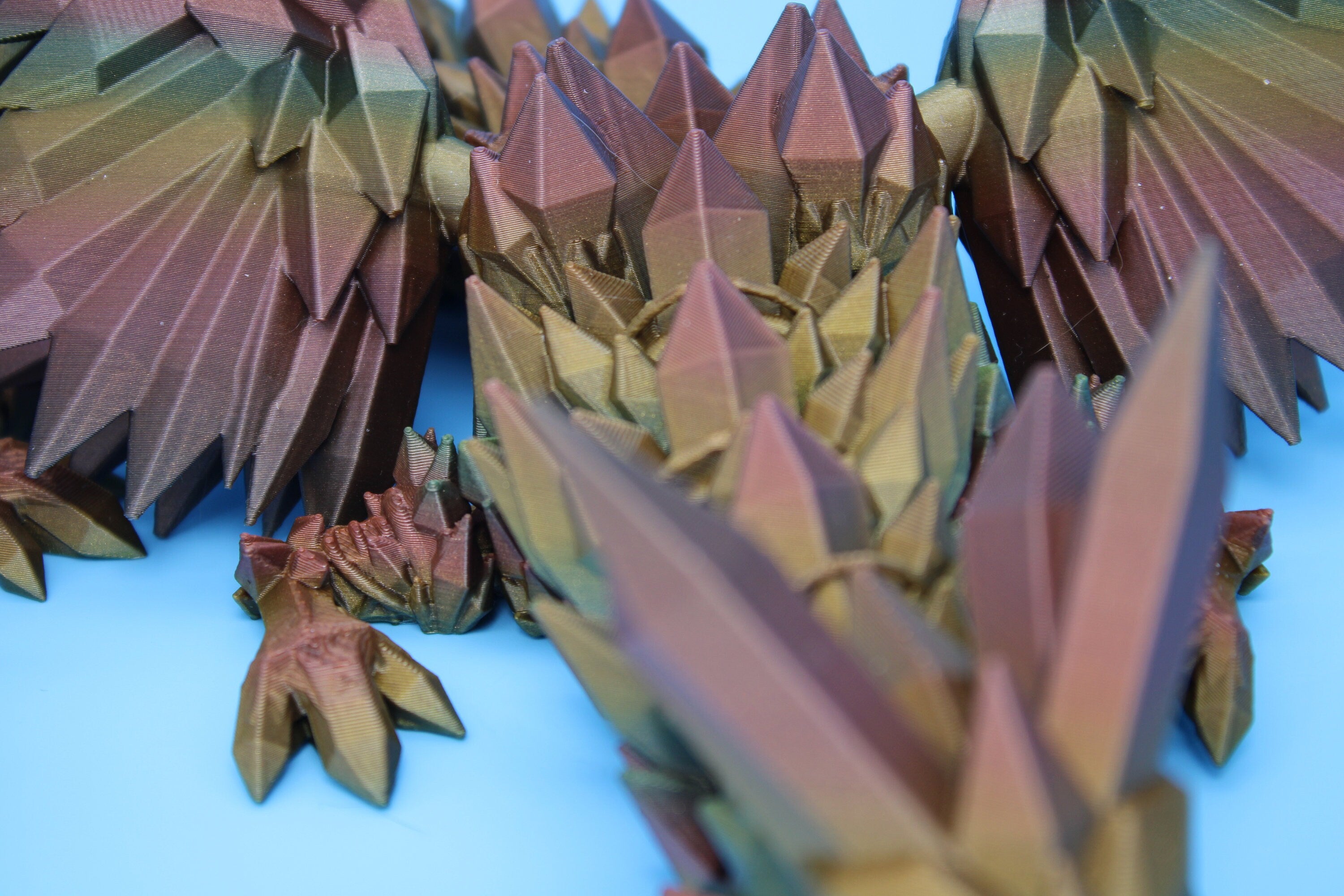 Crystal Wing Dragon | Rainbow | Crystal Wing Dragon | 3D printed | Articulating Dragon | Fidget Toy | Flexi Toy | 18 in