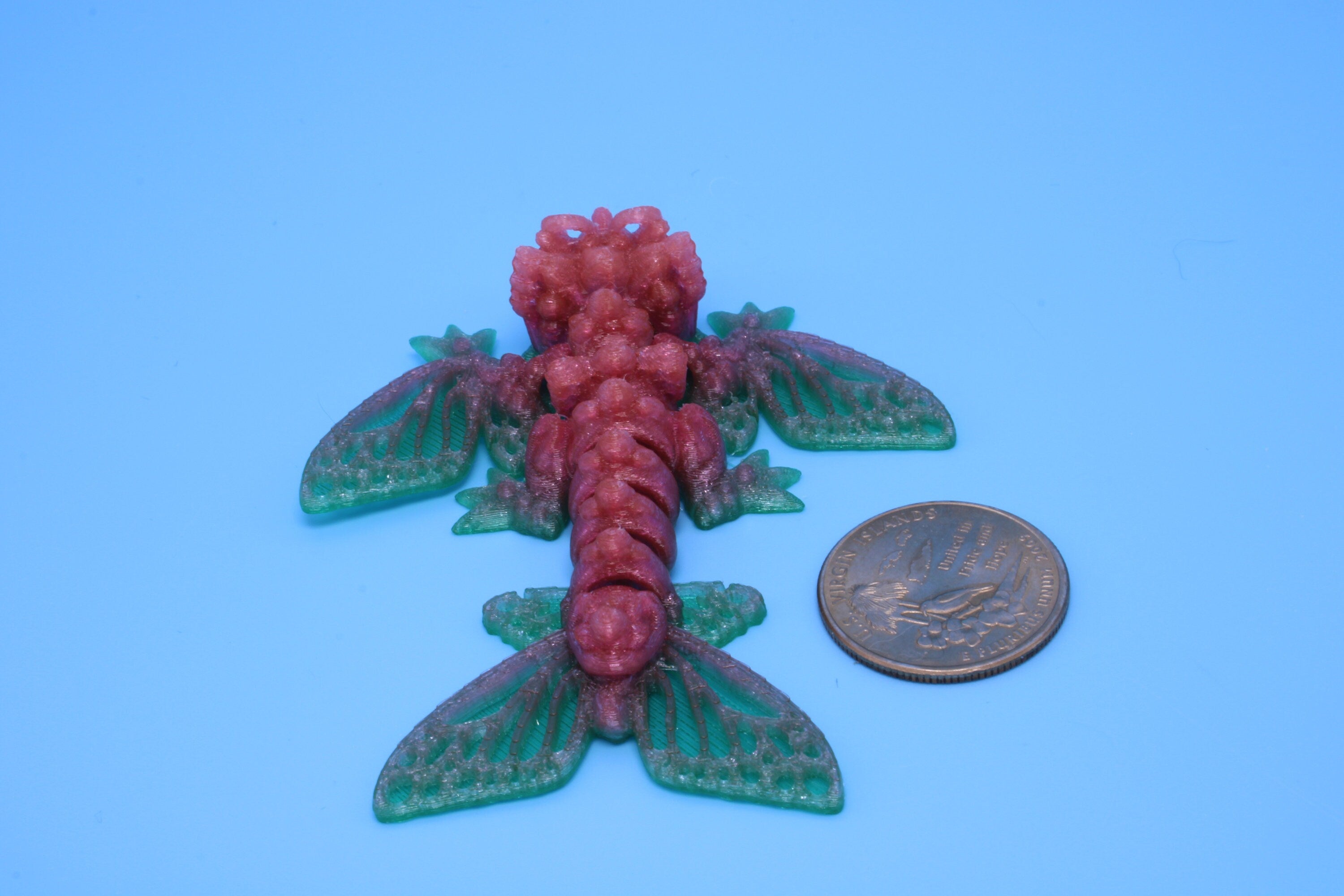 Butterfly Wyvern | Flexible (TPU) | Miniature | 3D Printed | Wyvern Dragon | 3.25 in. | Dragon Toy | Fidget Toy | Flexi Dragon