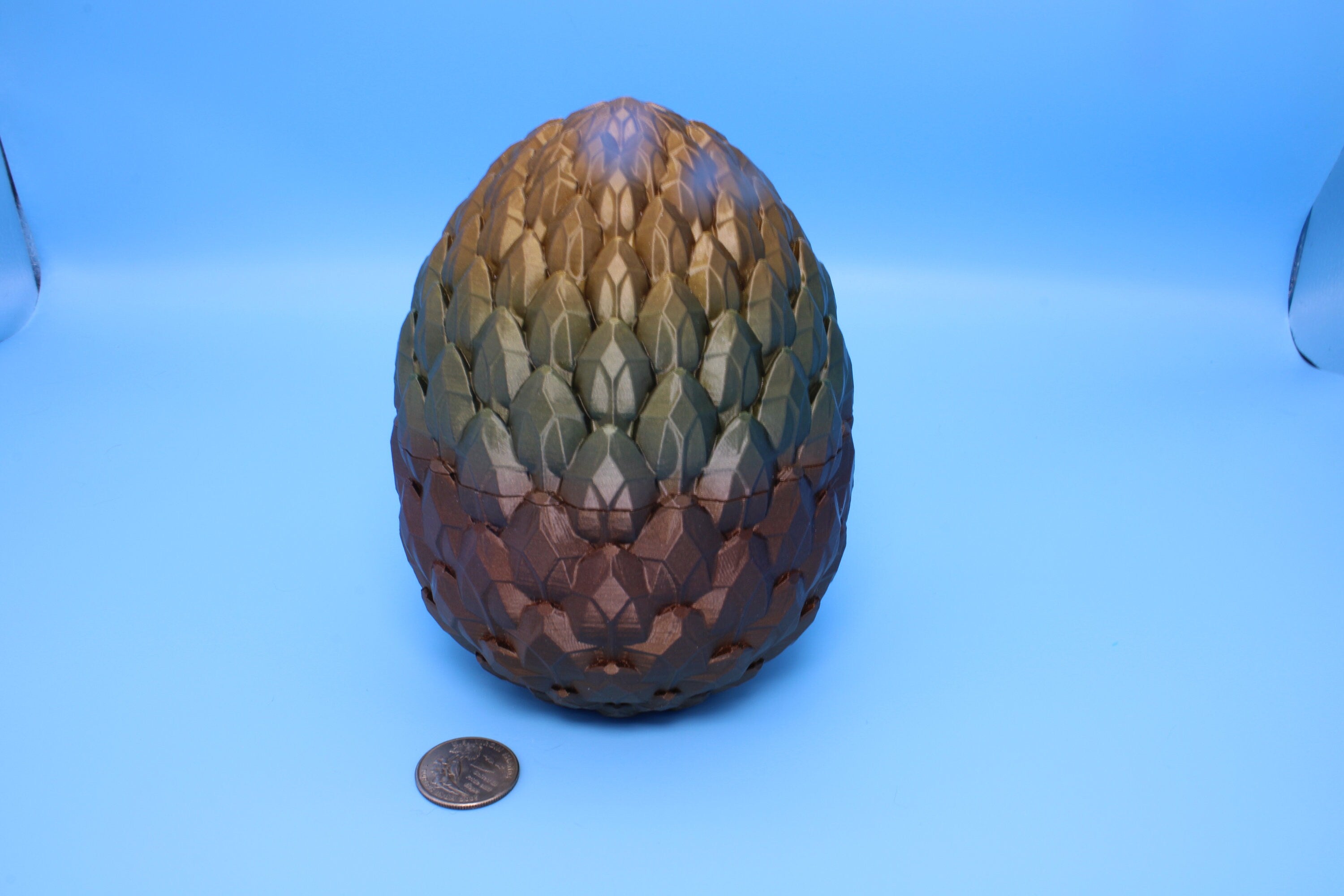 Dragon Scale Egg- Brown | 3D printed | Dragon Egg Storage! | 6 in. Dragon Scale Egg | Gift. Decorative Egg