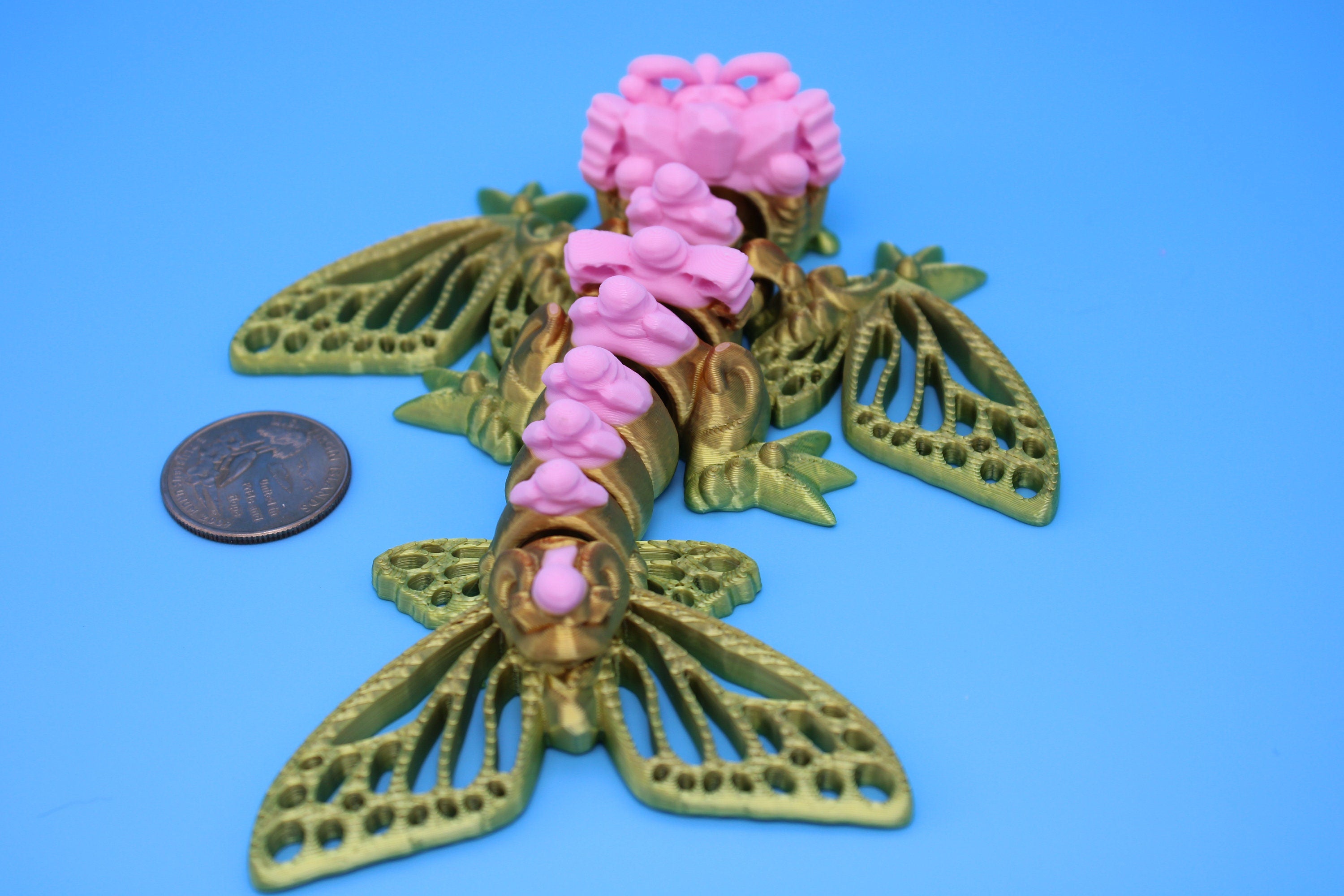 Butterfly Wyvern | Miniature | 3D Printed | Wyvern Dragon | 3.25 in. | Dragon Toy | Fidget Toy | Flexi Dragon.