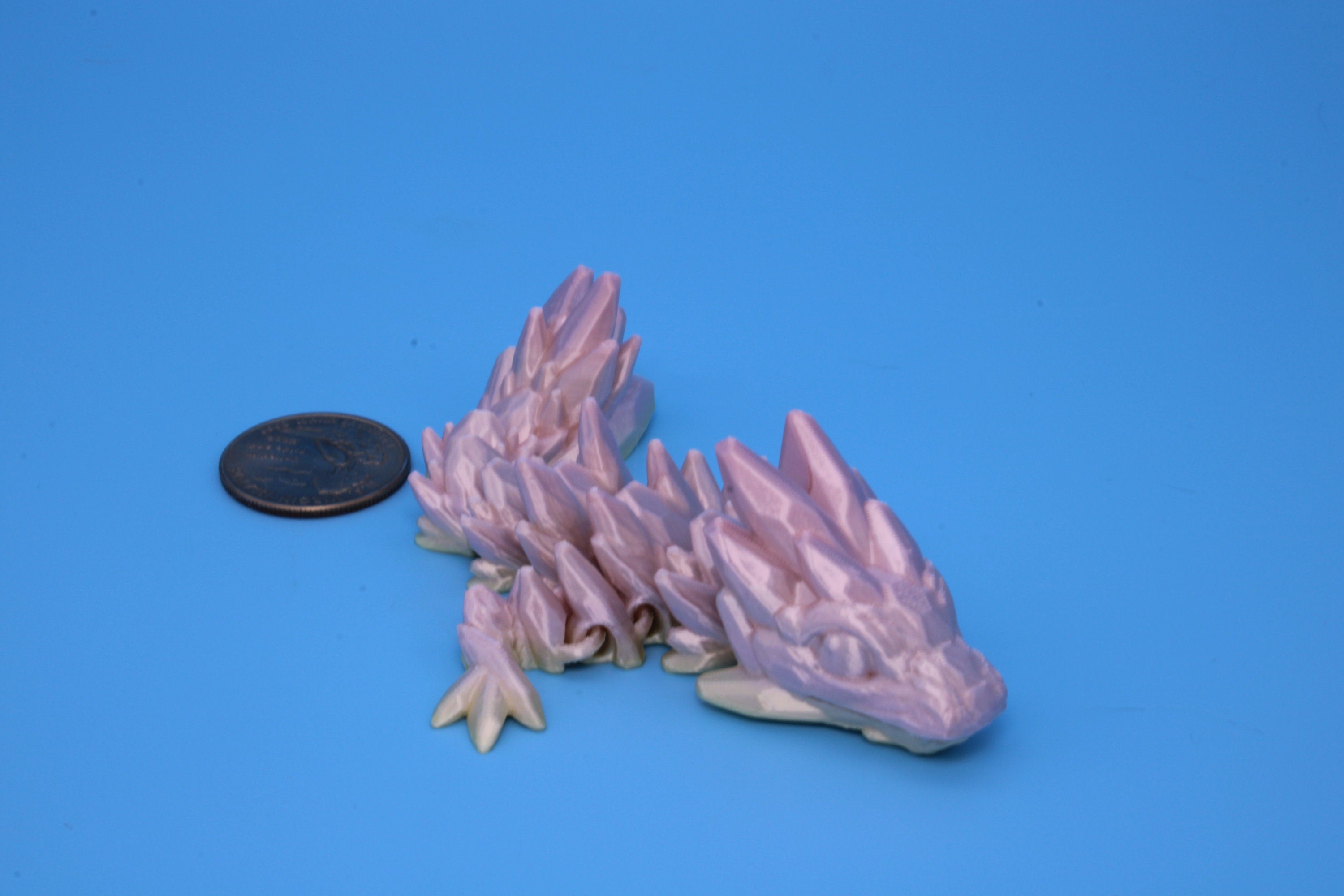 Miniature Baby Gem Dragon | 3D Printed | Articulating Dragon | Flexi Toy | Adult Fidget Toy | 4.5 in. (Made)