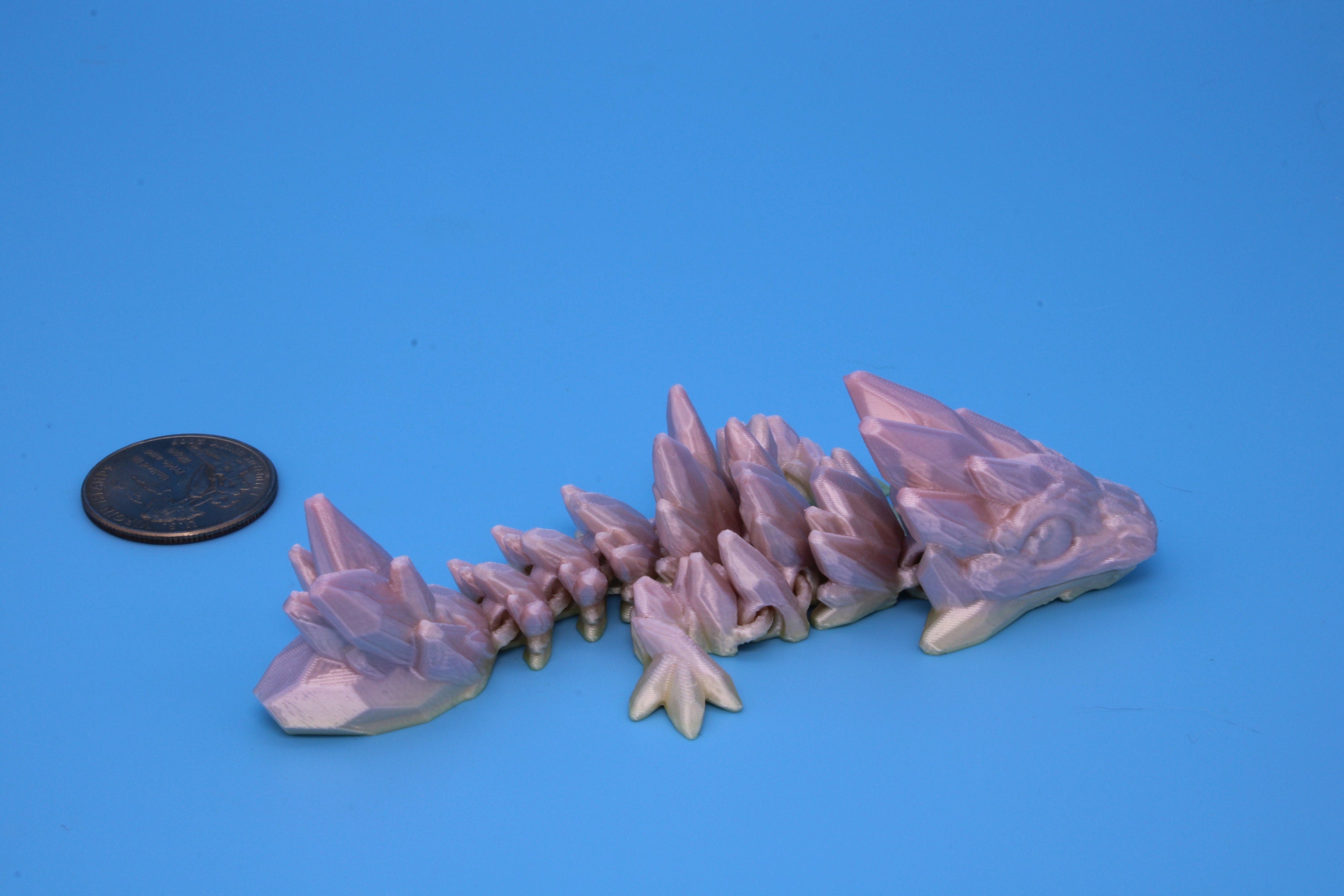 Miniature Baby Gem Dragon | 3D Printed | Articulating Dragon | Flexi Toy | Adult Fidget Toy | 4.5 in. (Made)