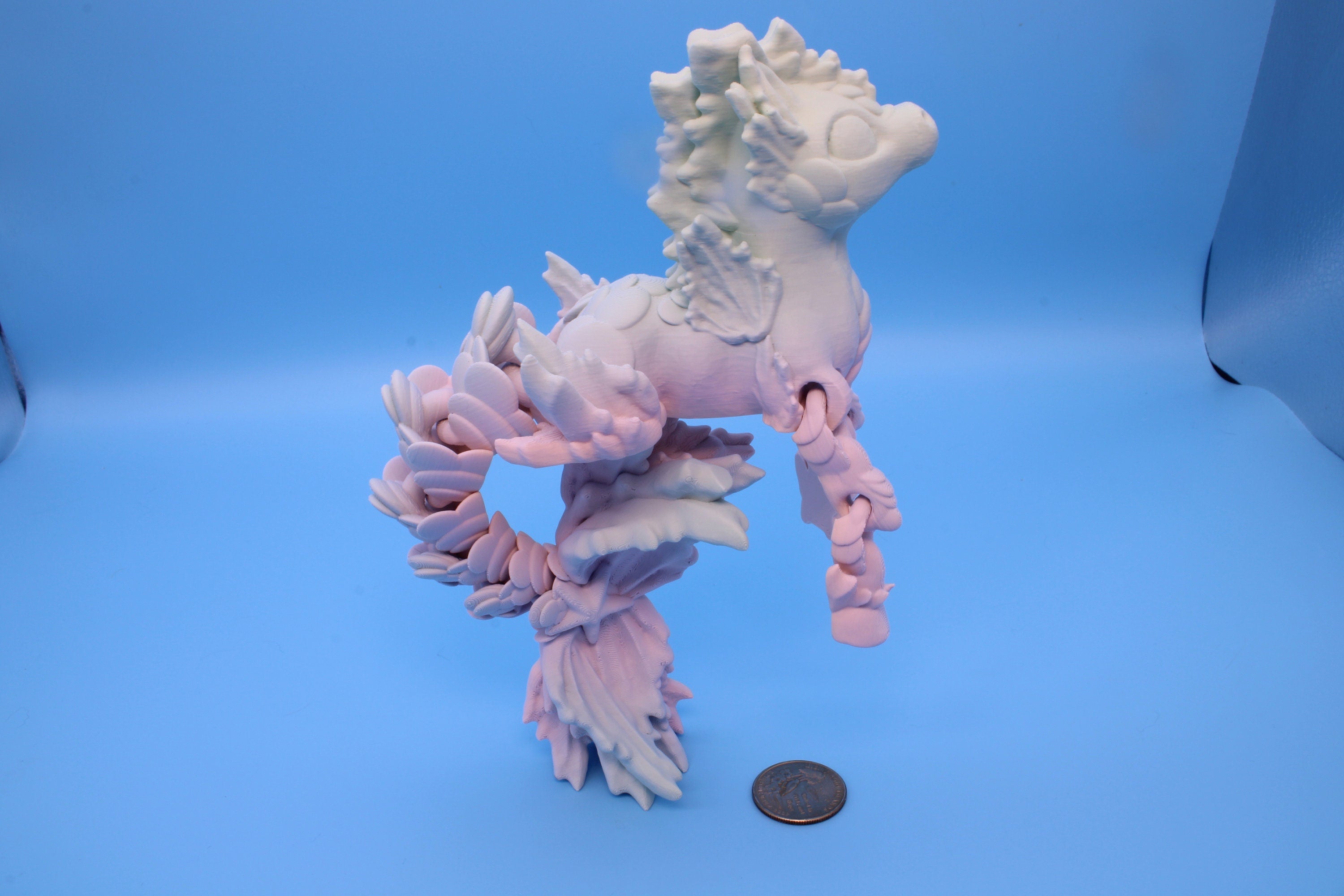 Sea Horse | Cute Hippocampus | 9.5 in. | 3D Printed | Sea Horse Fidget Toy.