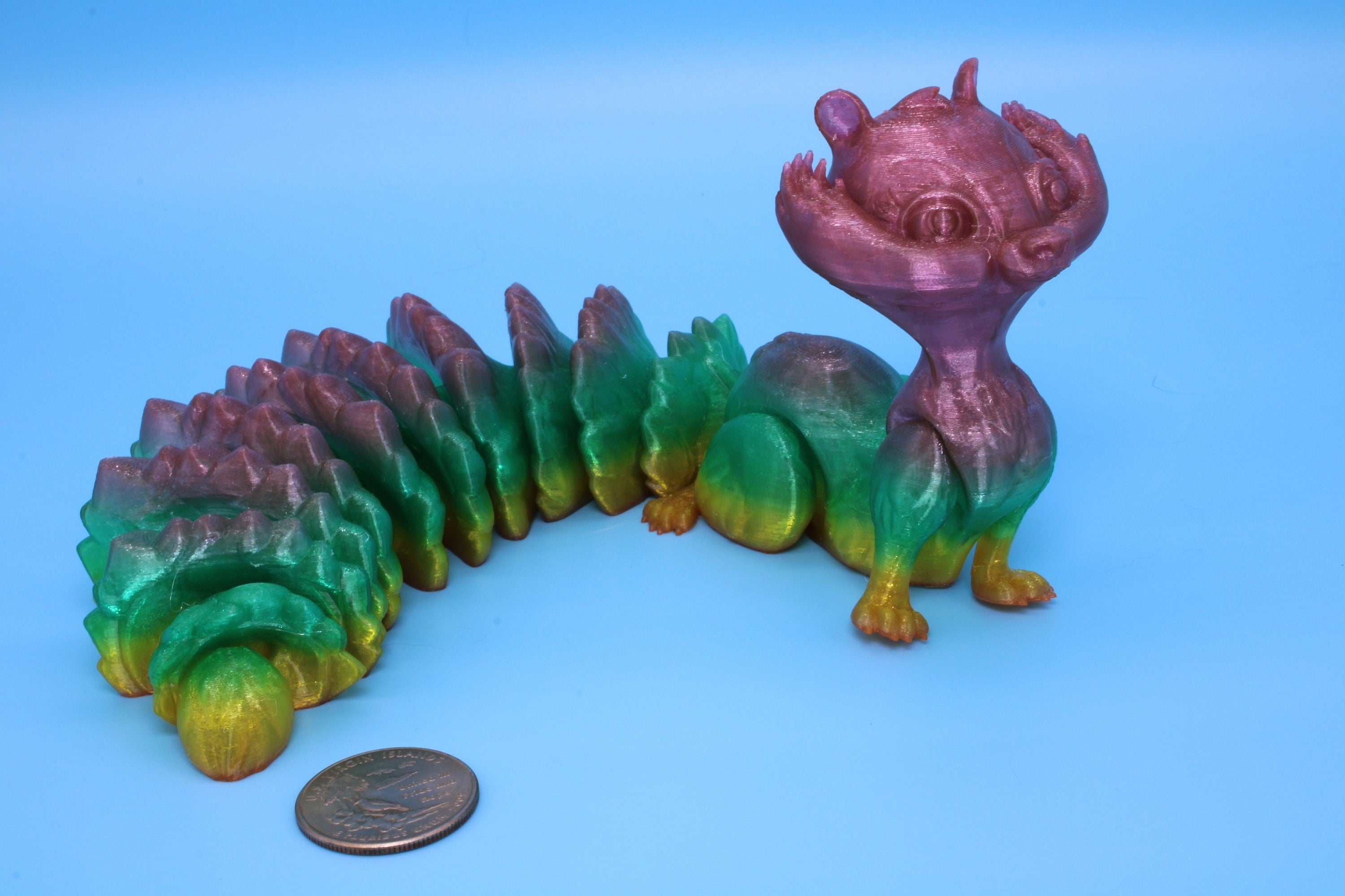 Squirrel- Rainbow | 3D Printed TPU | Cute Flexi Animal | Desk Toy.