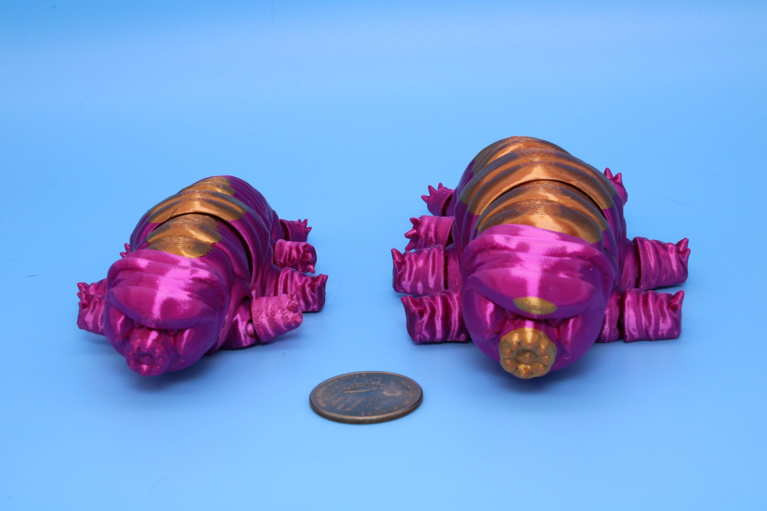 Tardigrade - Pink & Gold | Flexi Toy | Articulating Fidget Toy