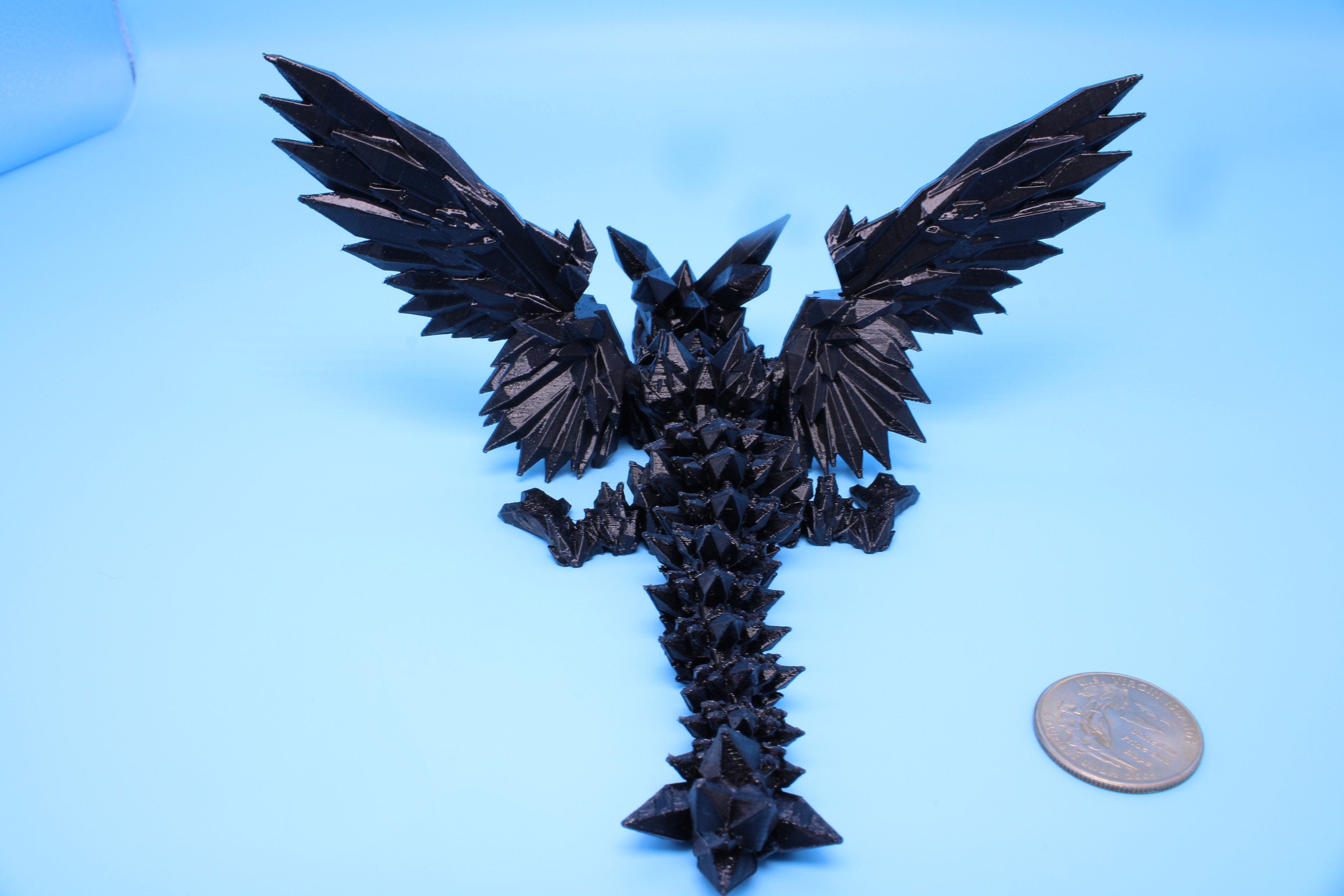 Baby Crystal Wing Dragon | Black| Flexible (TPU) | 3D Printed