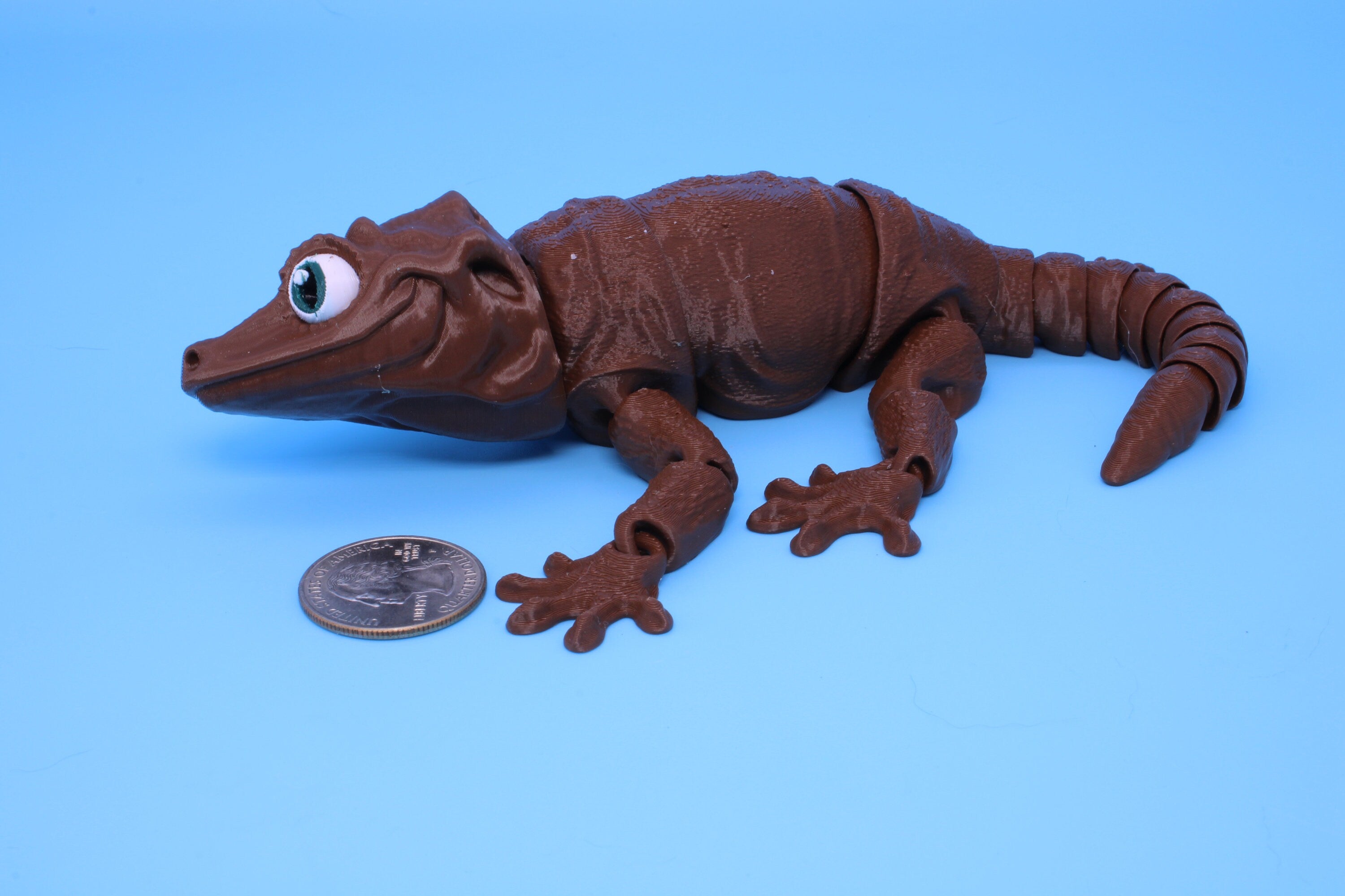 Gargoyle Gecko - Brown | Flexi Toy | Articulating Fidget Toy | Made to Order