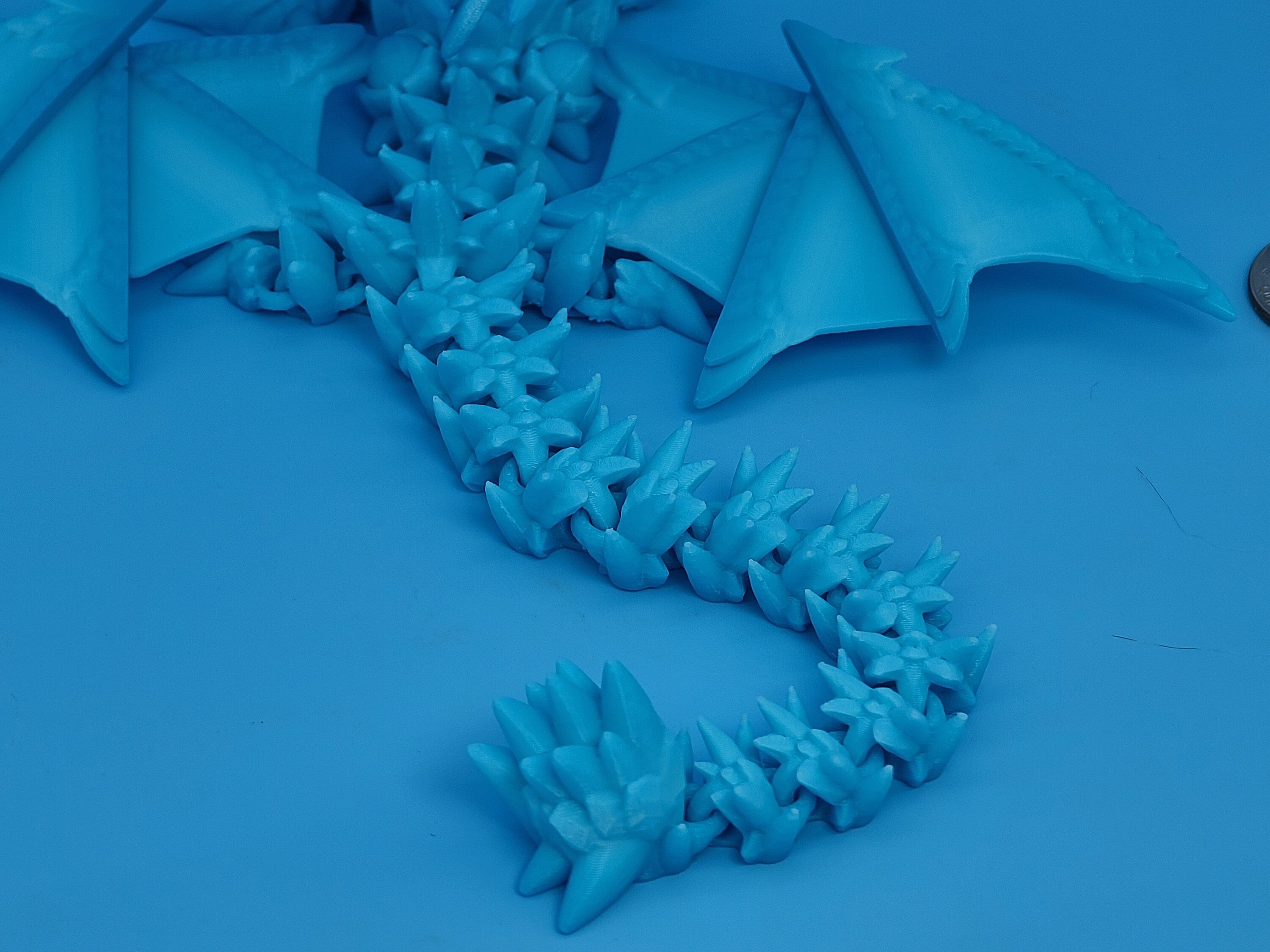 Spike Dragon with wings | 3D Printed Articulating Dragon 11 in.