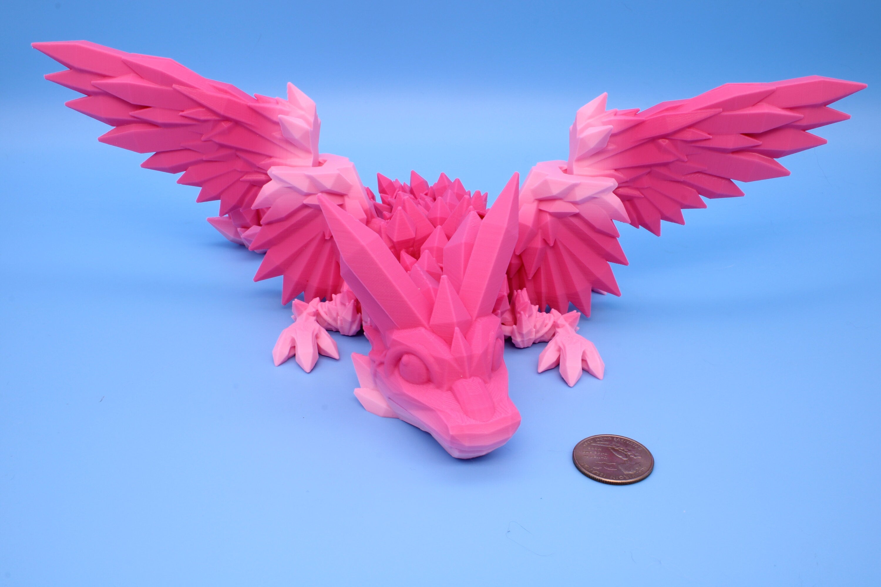 Baby Crystal Winged Dragon- | 3D Printed | Flexi | 11.5 in.
