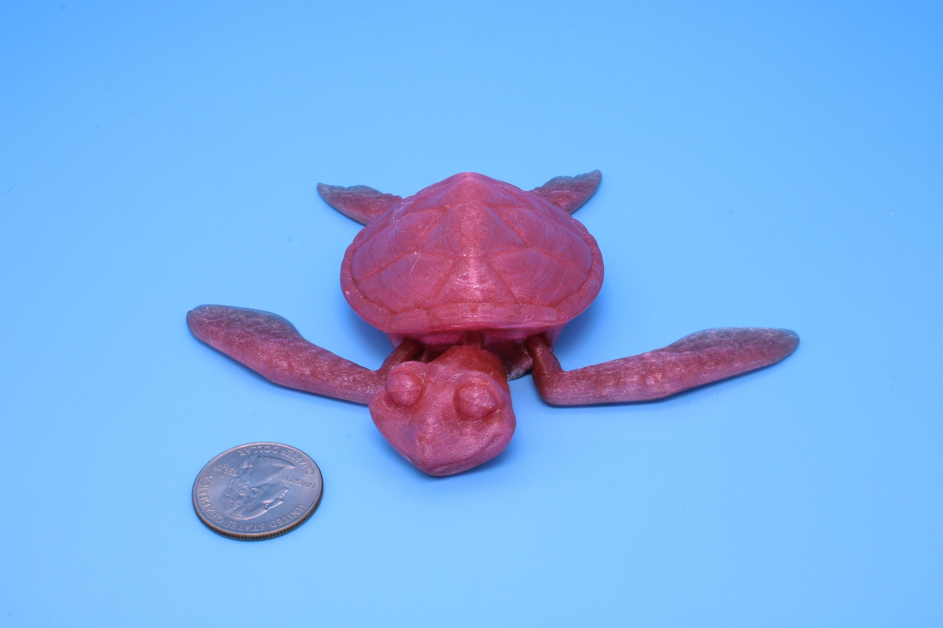 Turtle- Pink | Cute Flexi Toy | Articulating Turtle | 3D printed 4.75 in. | TPU