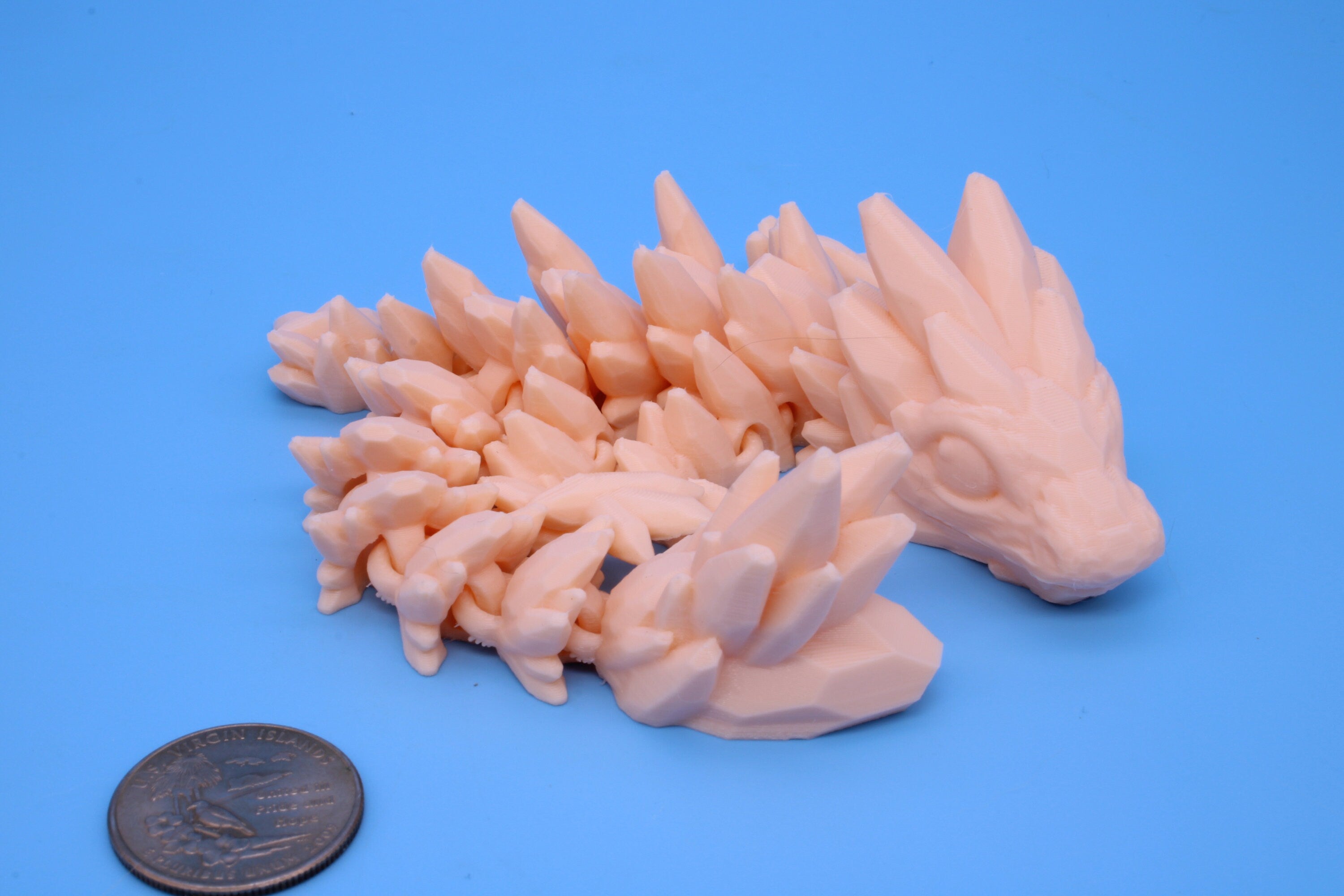 Baby Gem Dragon, 3D Printed, Articulating Dragon 8 in. TPU (Made)