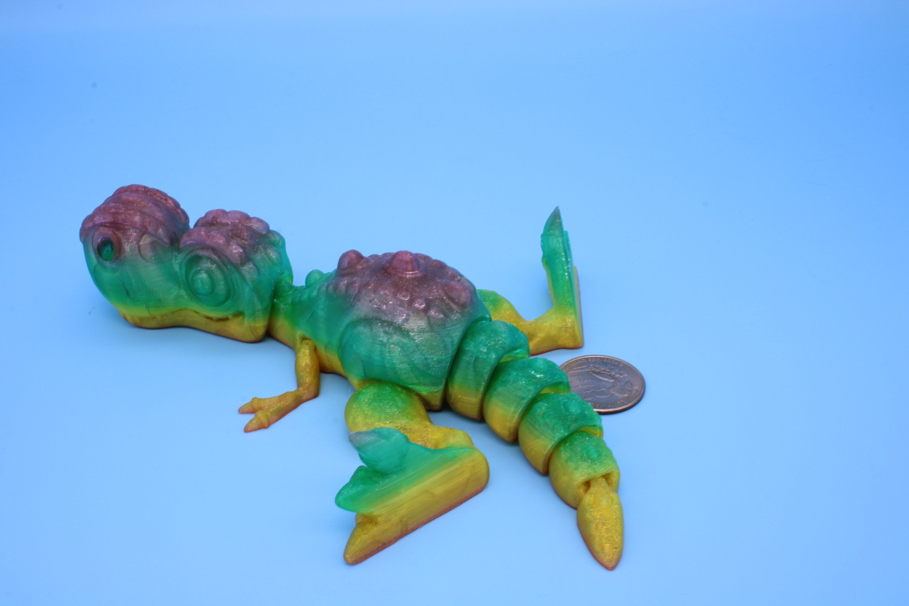 Flexi T-Rex - Rainbow | Flexible (TPU) | 3D Printed | Tyrannosaurus | Super Cute Dinosaur.