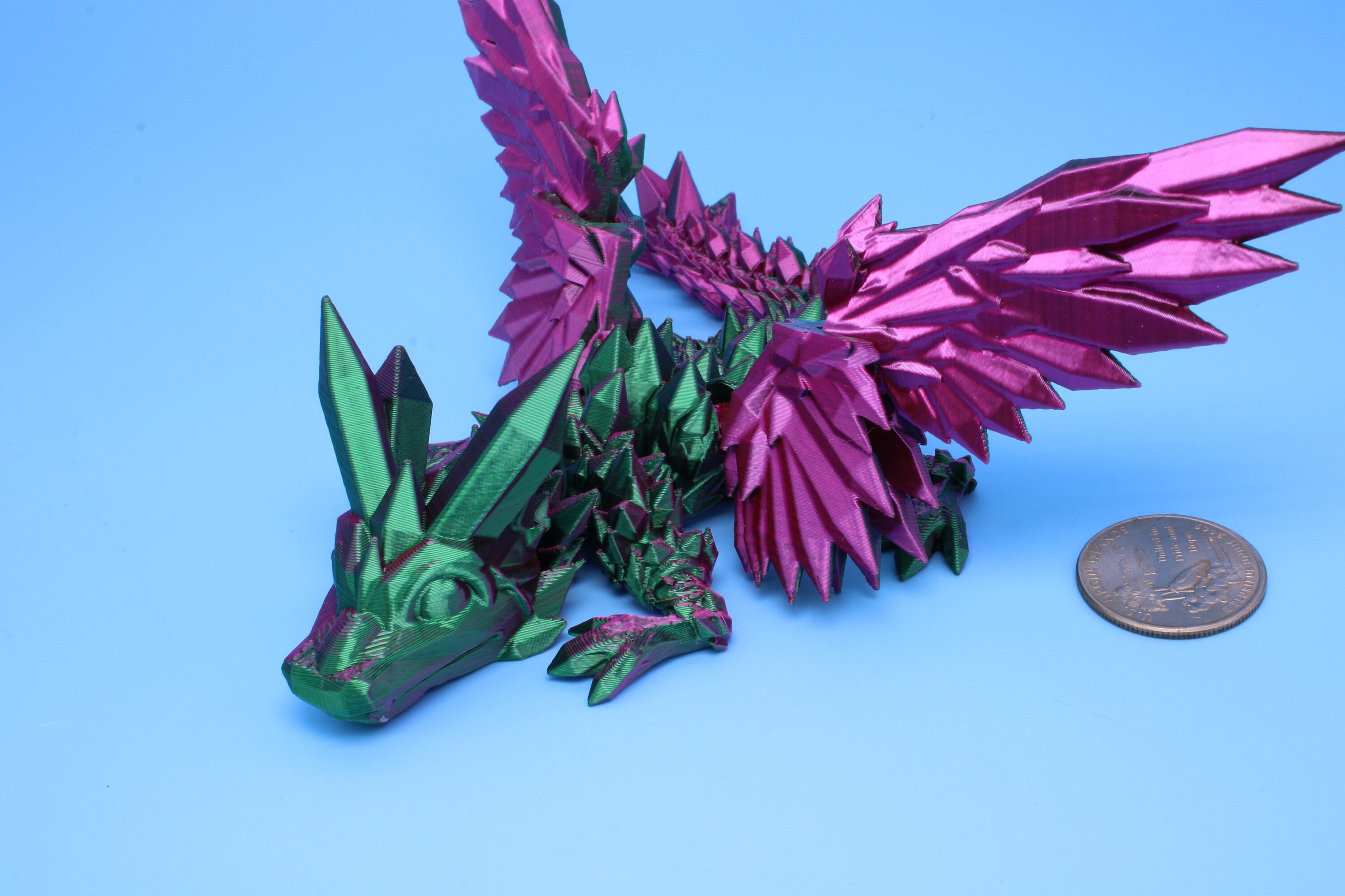 Baby Crystal Wing Dragon | Miniature | 3D printed | 7 in.