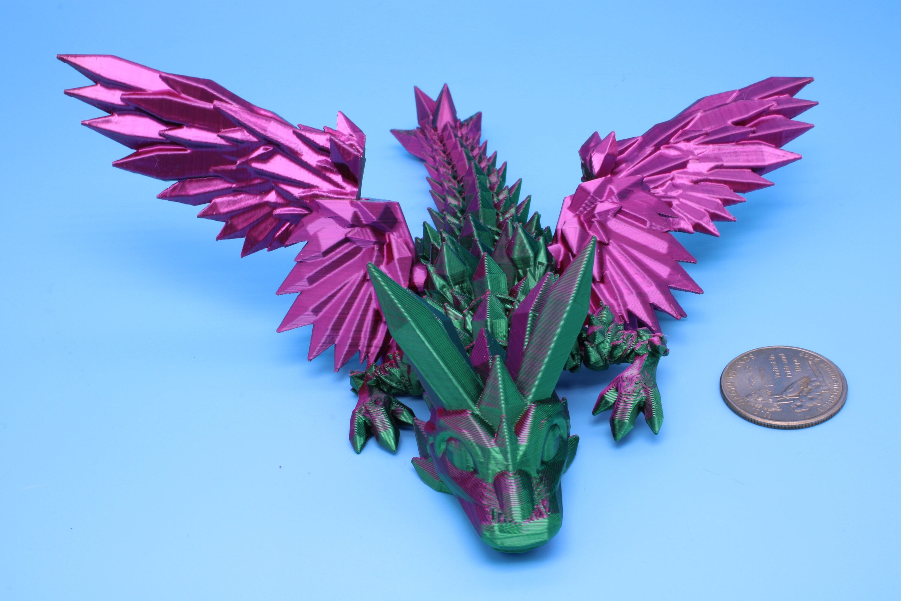 Baby Crystal Wing Dragon | Miniature | 3D printed | 7 in.
