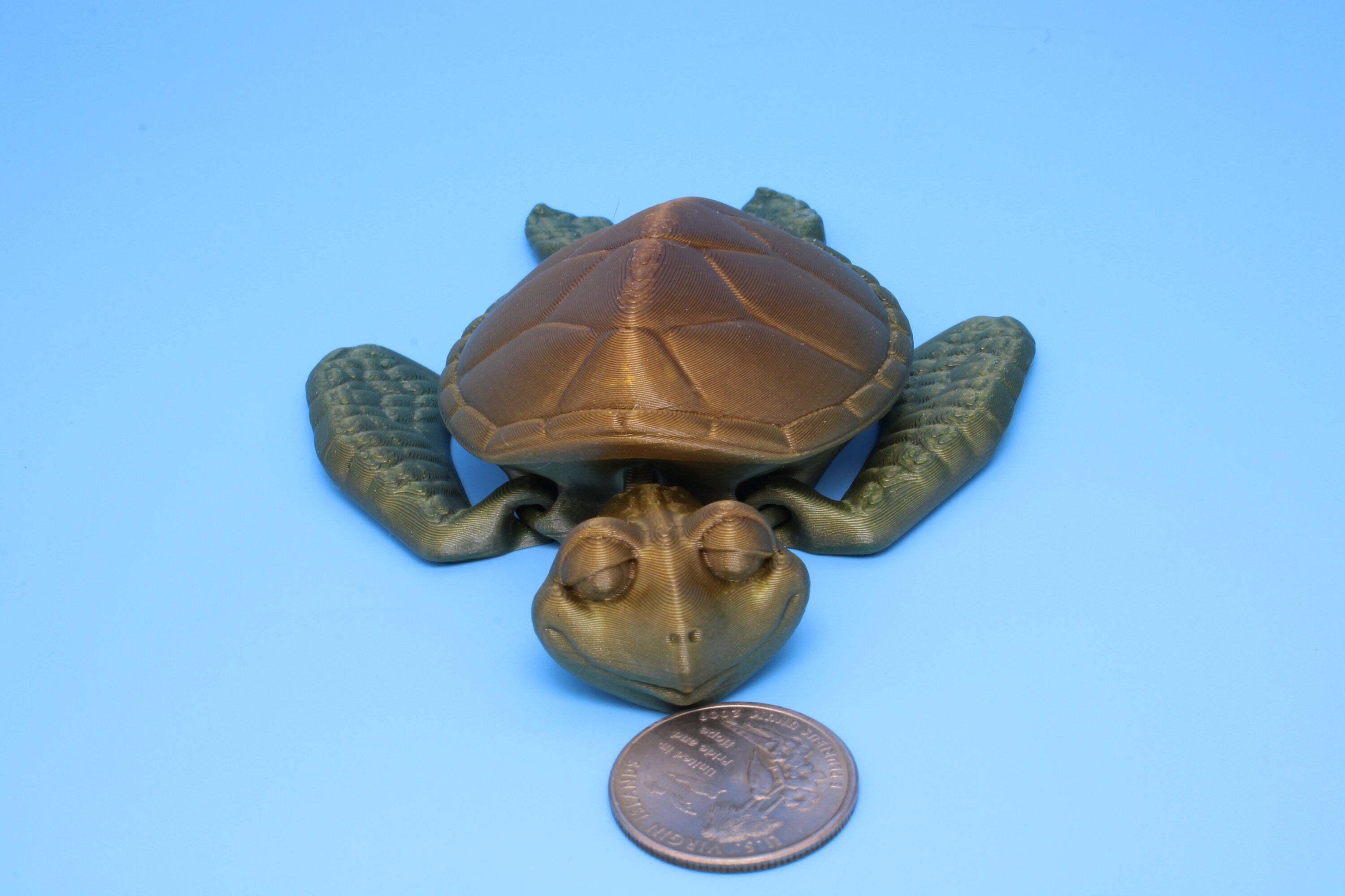 Turtle- Cute Flexi Toy | Articulating Turtle | 3D printed 4.75 in.