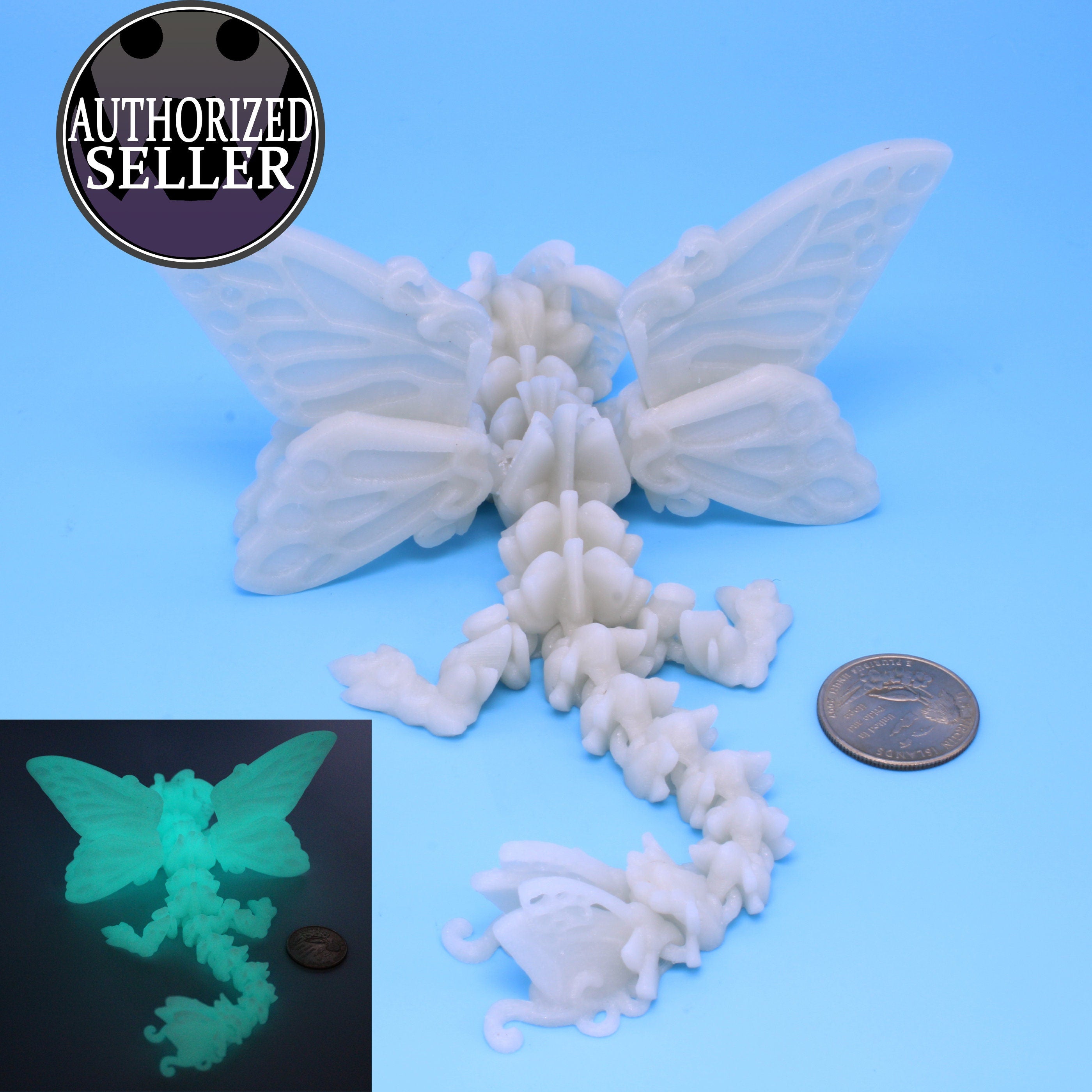 Glow in the Dark! Spider, Bone Rat, Dragons - Kosha, Rosewing, Butterfly.