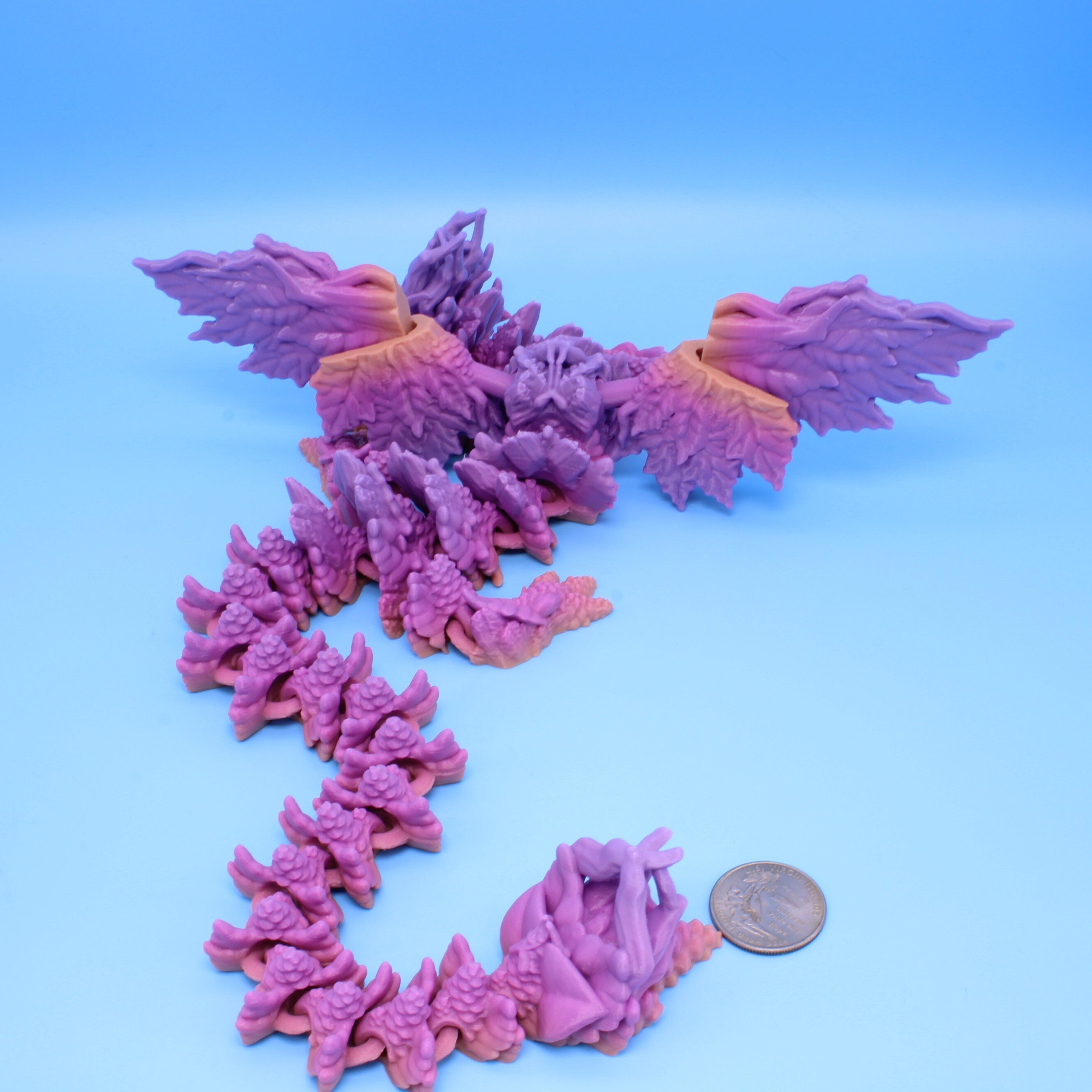 Autumn Wing Dragon | Rainbow | 3D printed | 19 in.