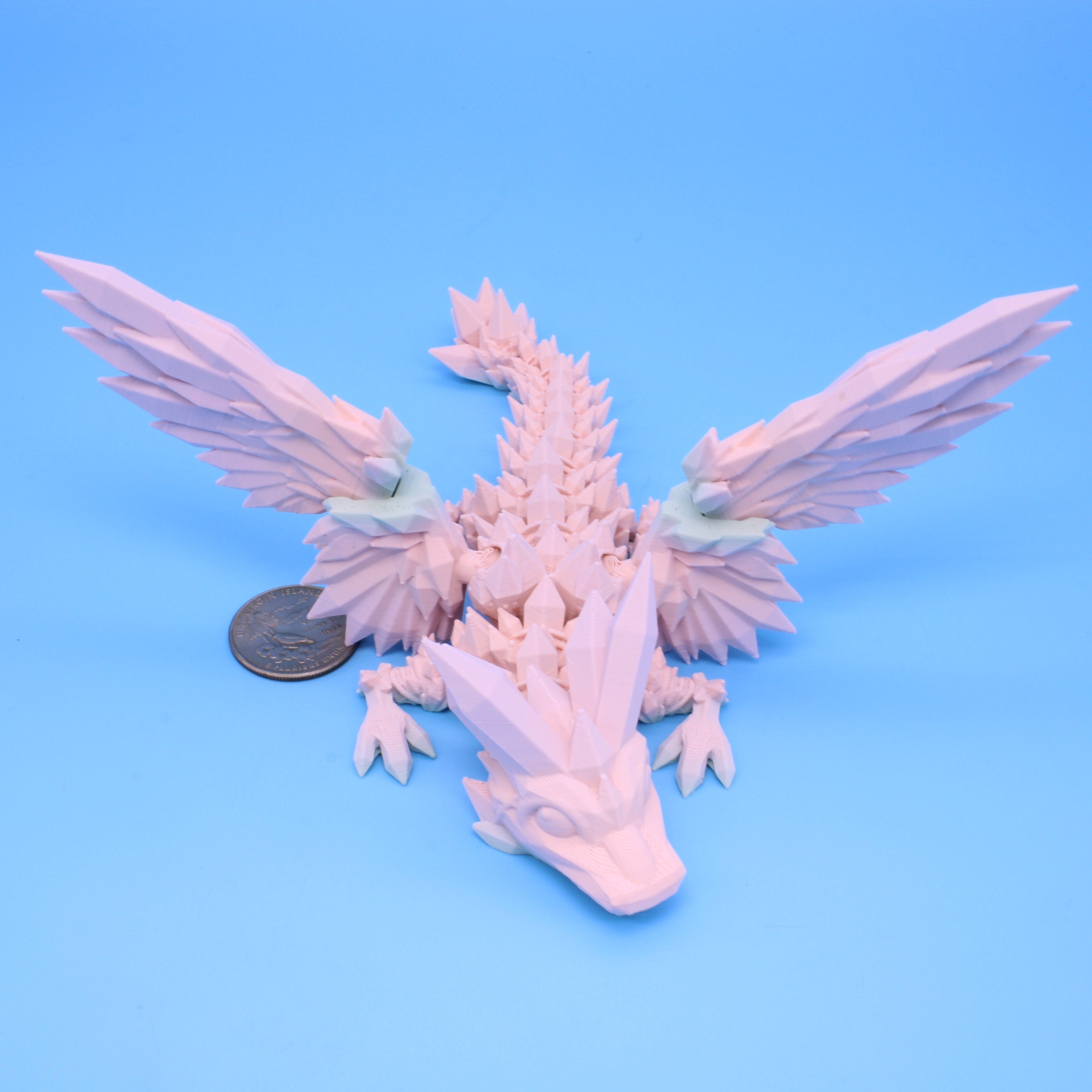 Baby Crystal Wing Dragon | Miniature | 3D printed | 7 in.
