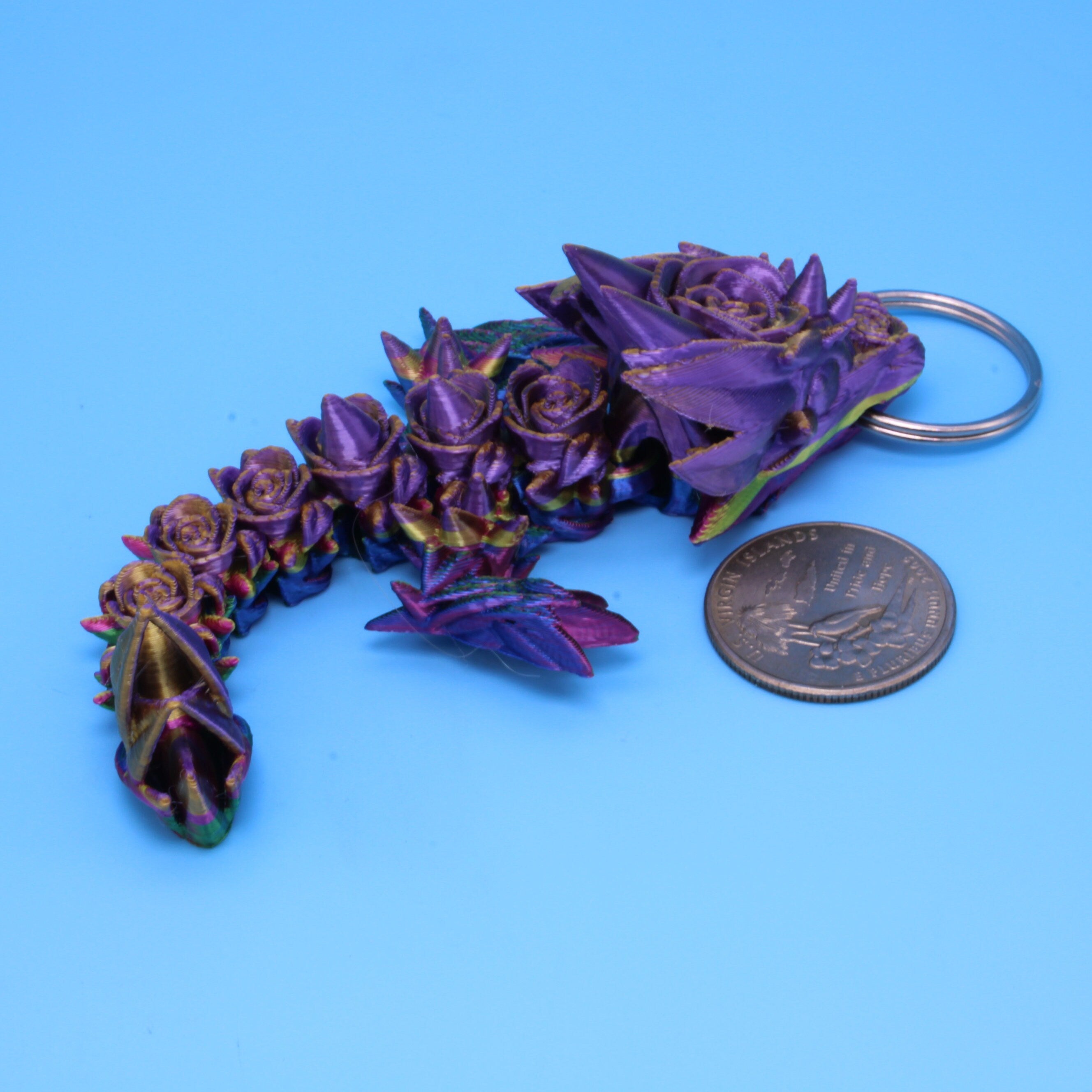 Baby Rose Dragon- Limited Edition Tadling Keychain | 3D Printed | 4.75 inches