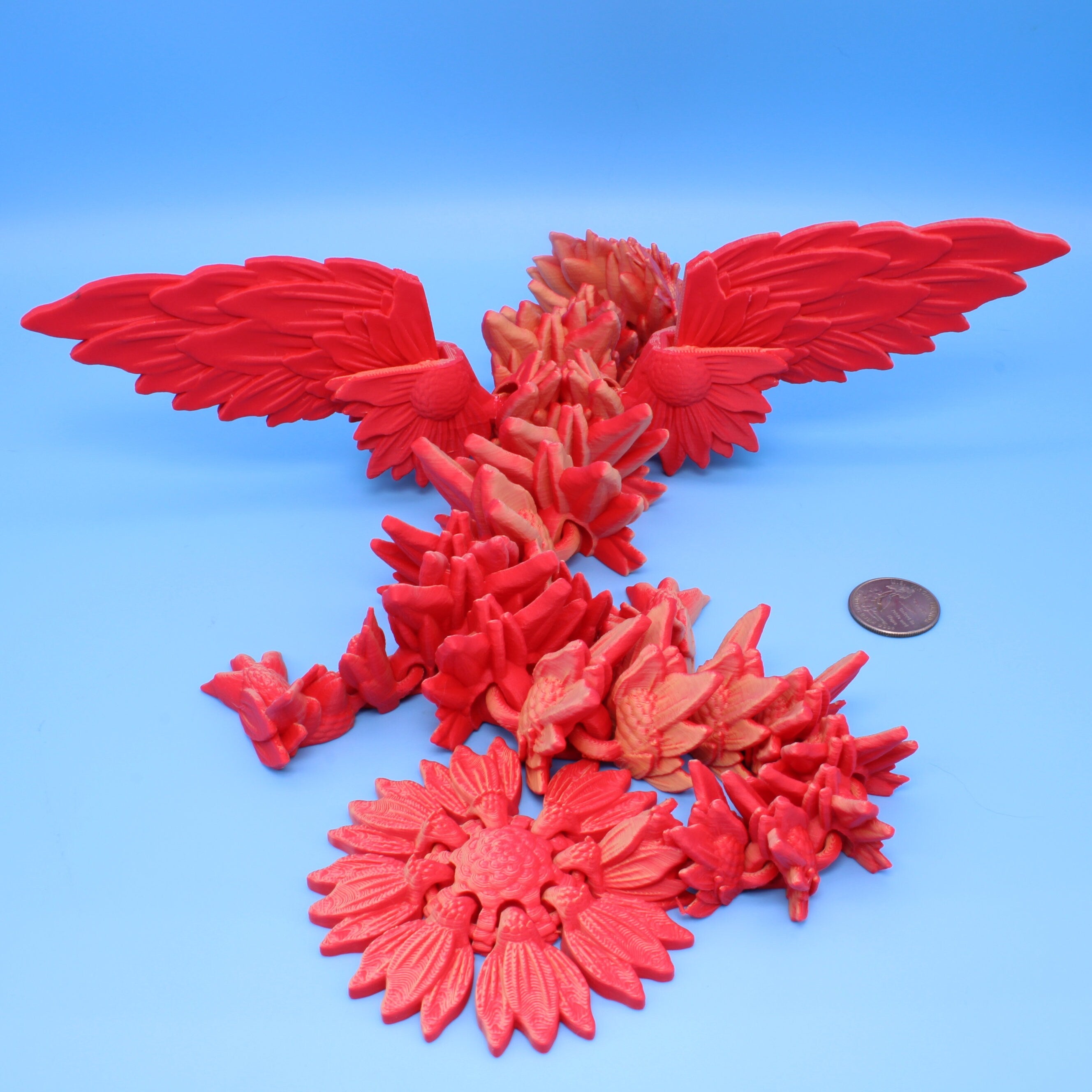 Sunflower Wing Dragon | 3D Printed | 19 in.