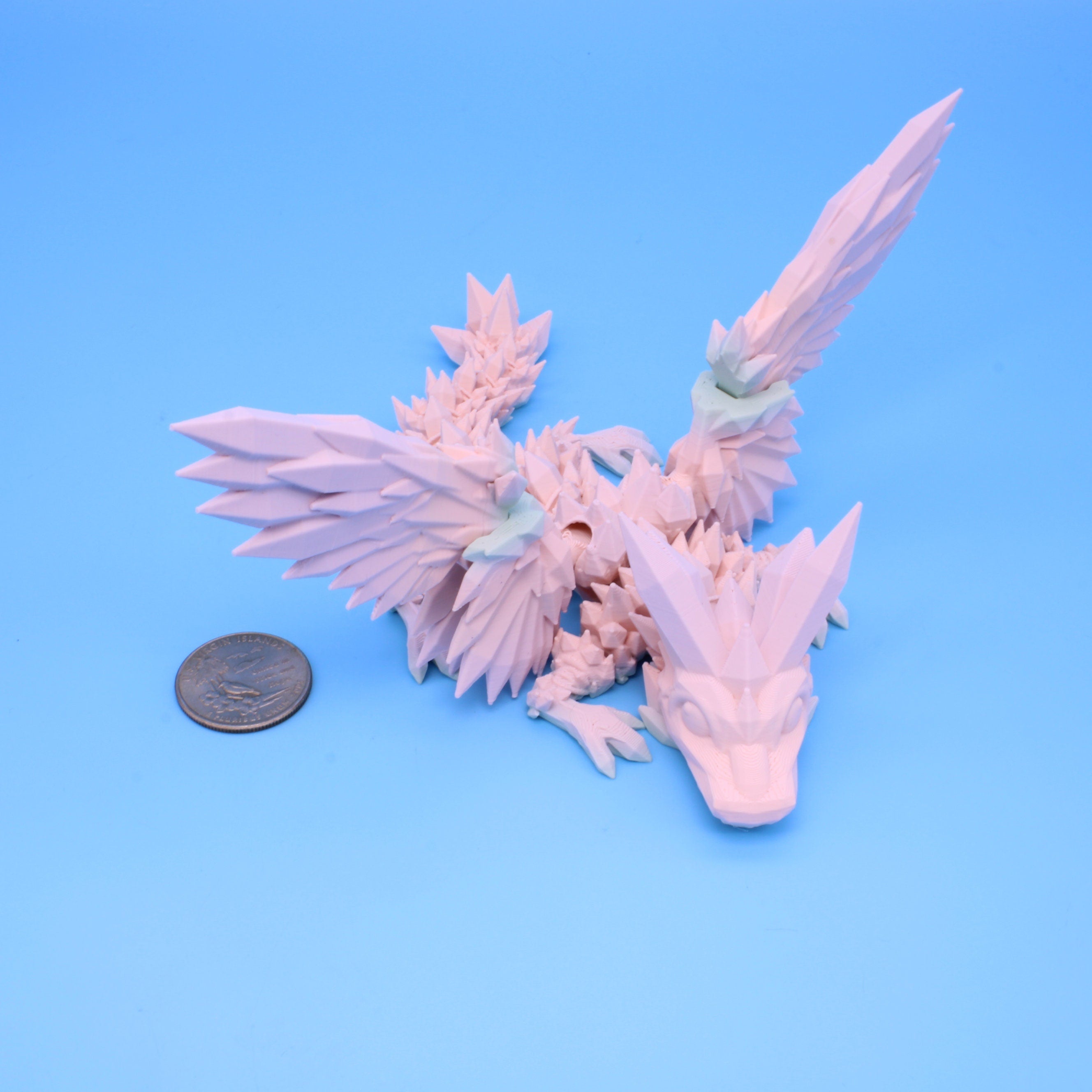 Baby Crystal Wing Dragon | Miniature | 3D printed | 7 in.