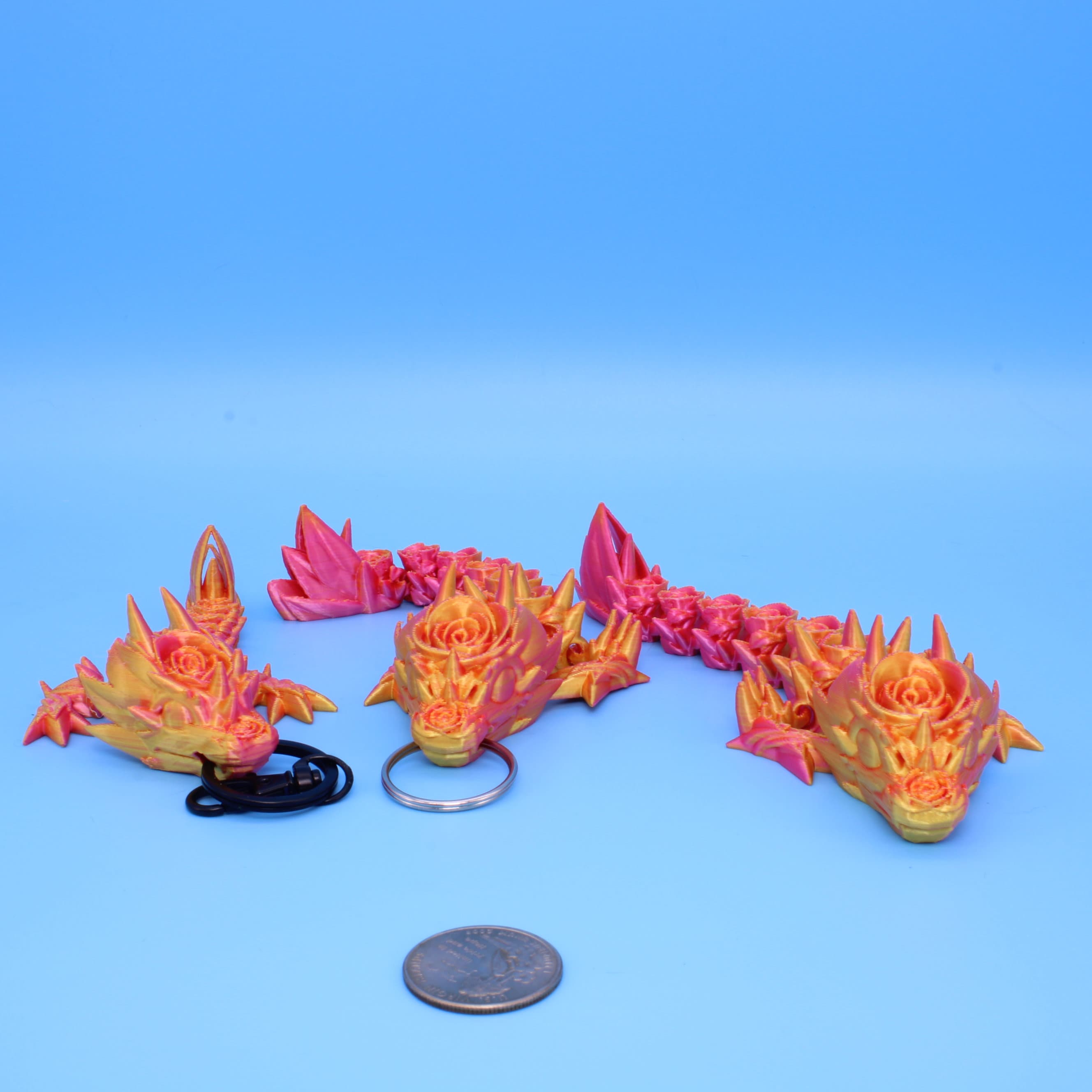 Baby Rose Dragon- Limited Edition Tadling / Keychain | 3D Printed