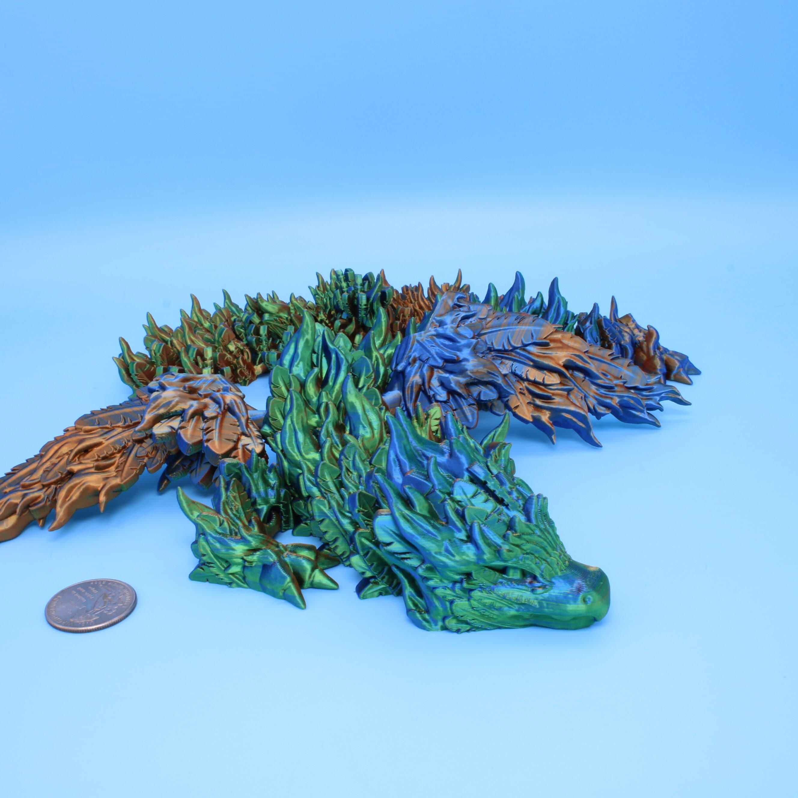 Phoenix Dragon | 3D printed | Articulating Dragon | Fidget Toy | Flexi Toy | 19 in.