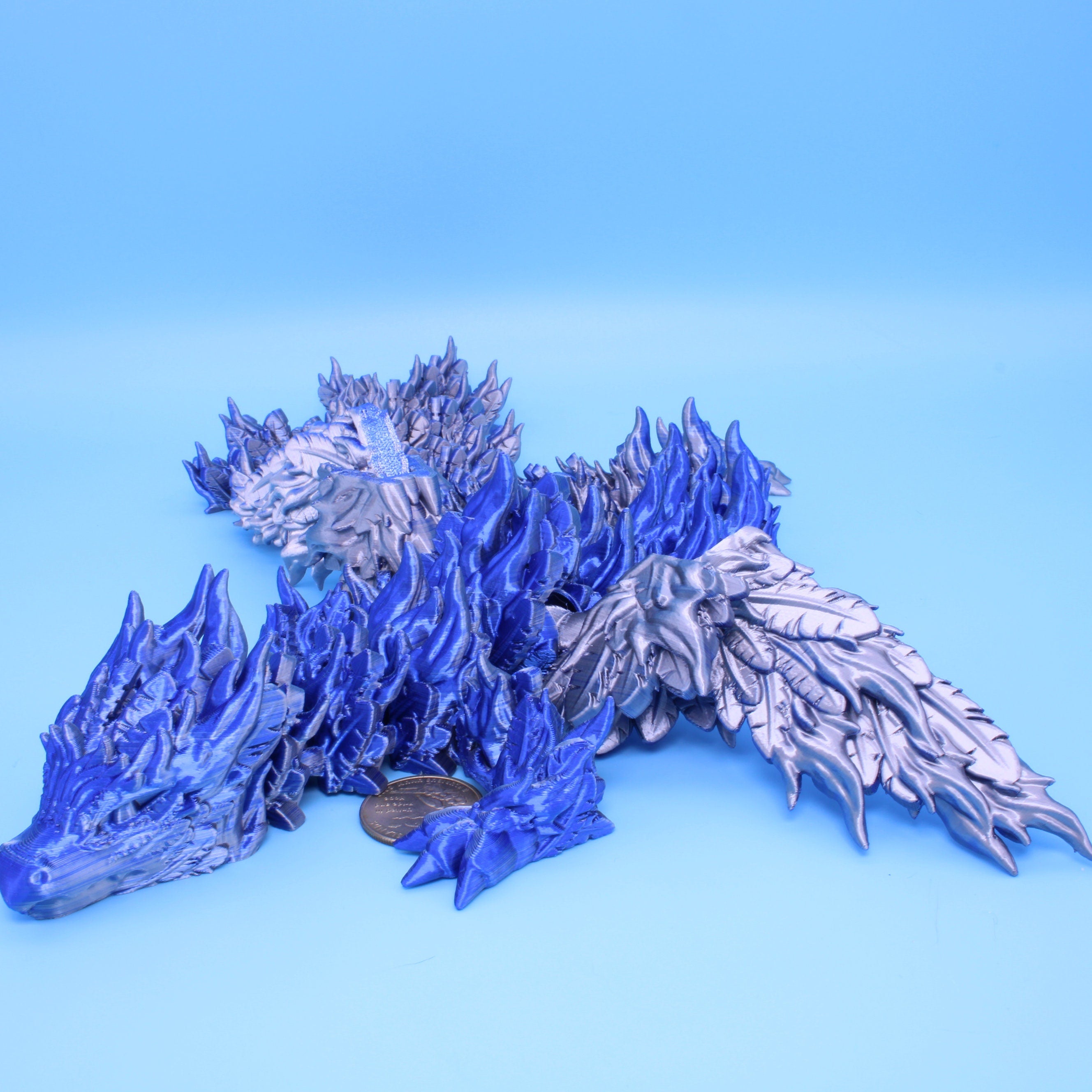 Phoenix Dragon | 3D printed | Articulating Dragon | Fidget Toy | Flexi Toy | 19 in.