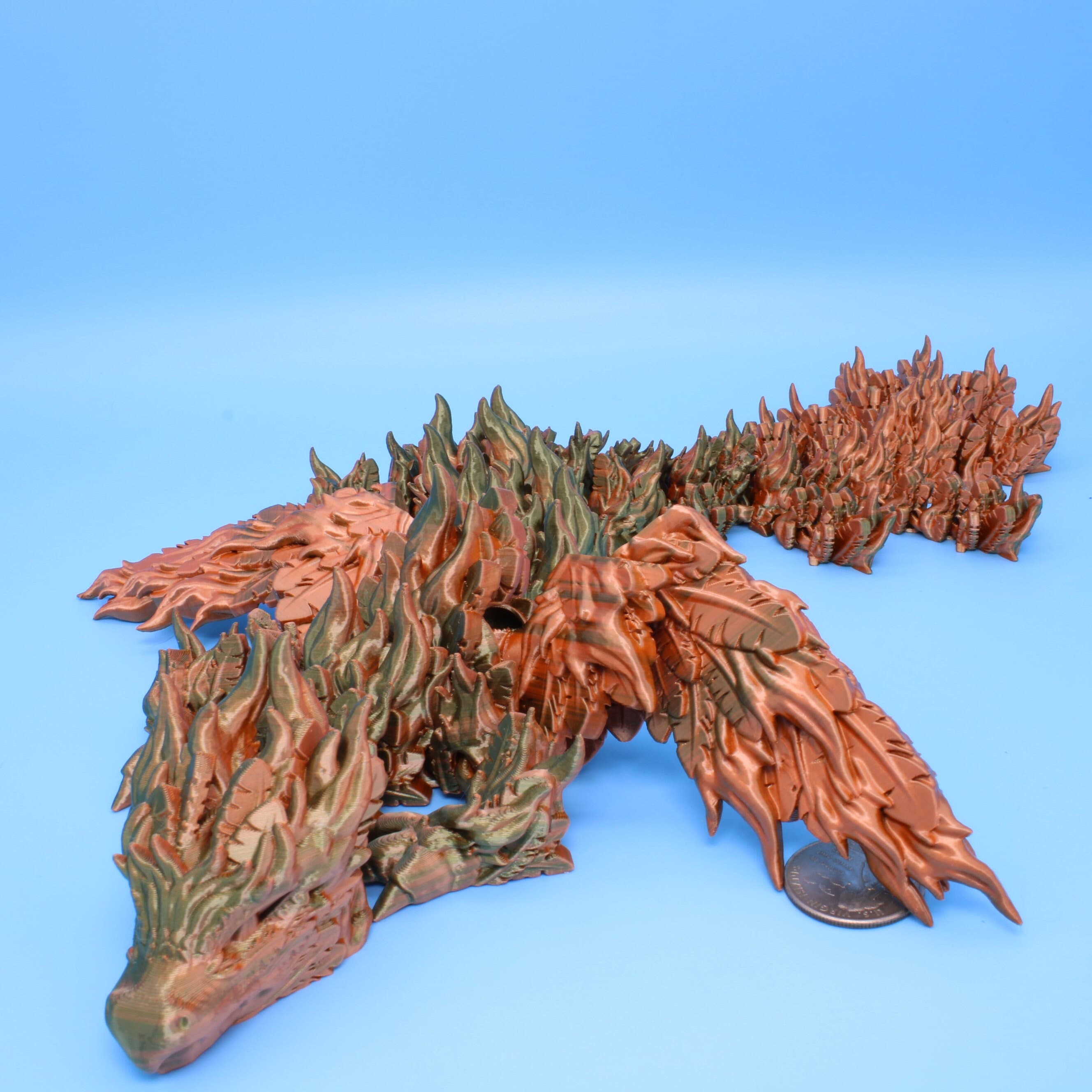 Phoenix Dragon | 3D printed | Articulating Dragon | Fidget Toy | Flexi Toy | 19 in.