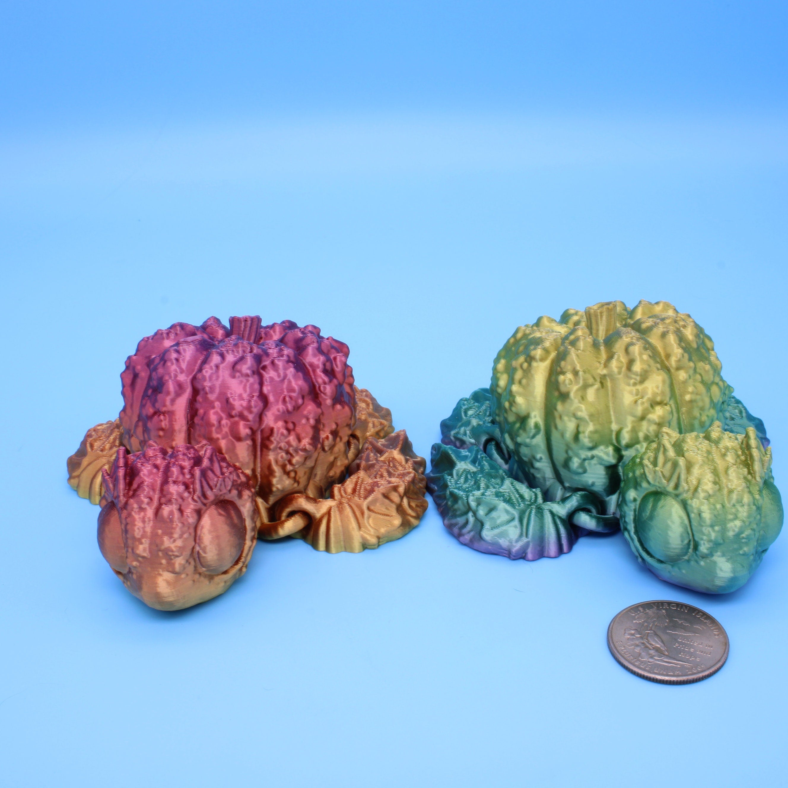 3D printed Multi Color Articulating Pumpkin Turtle. Flexi, Fidget Bumpkinurtle adult toy. 4.5 inch. Adorable turtle buddy. Great gift!
