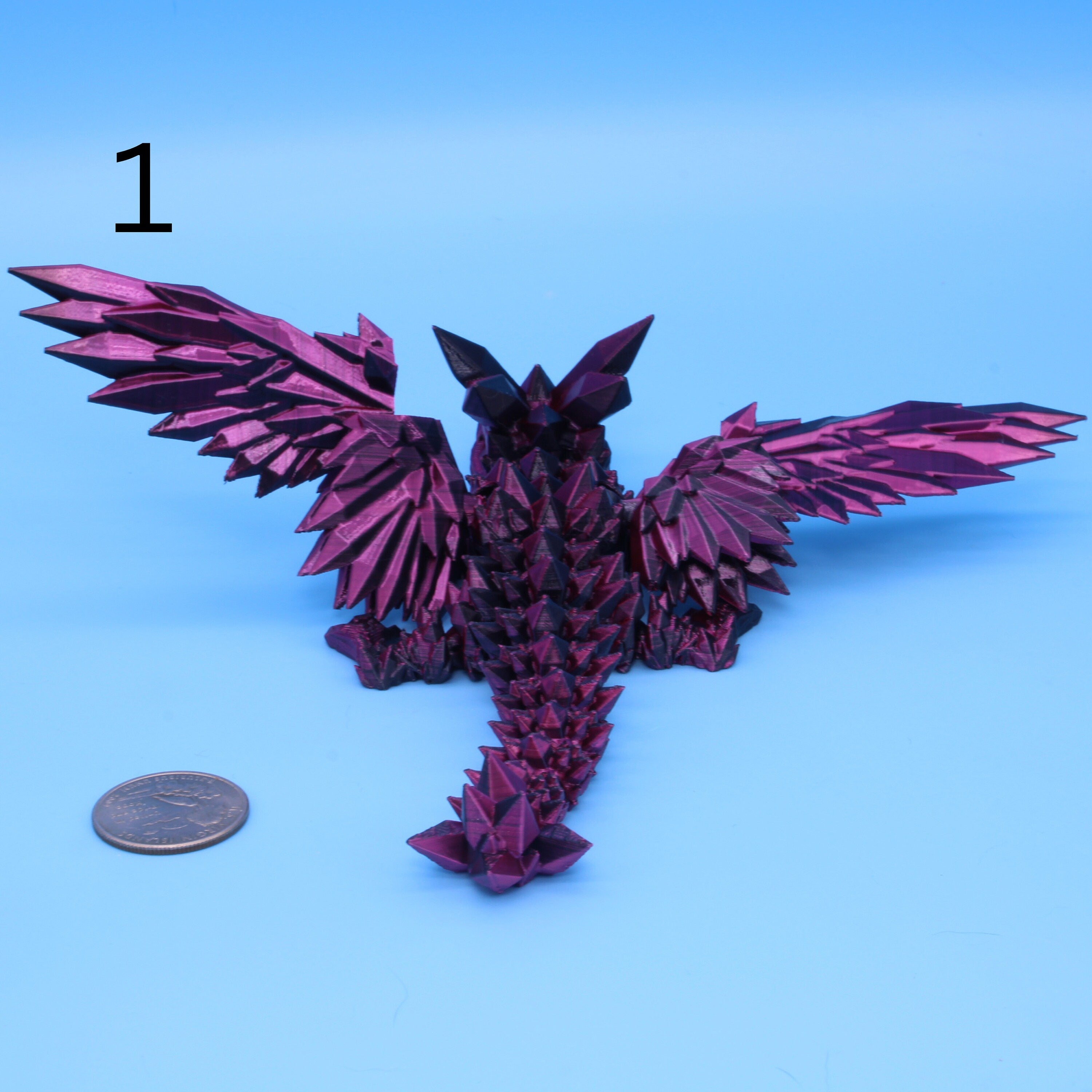 Miniature Dragon, Black & Rose Red