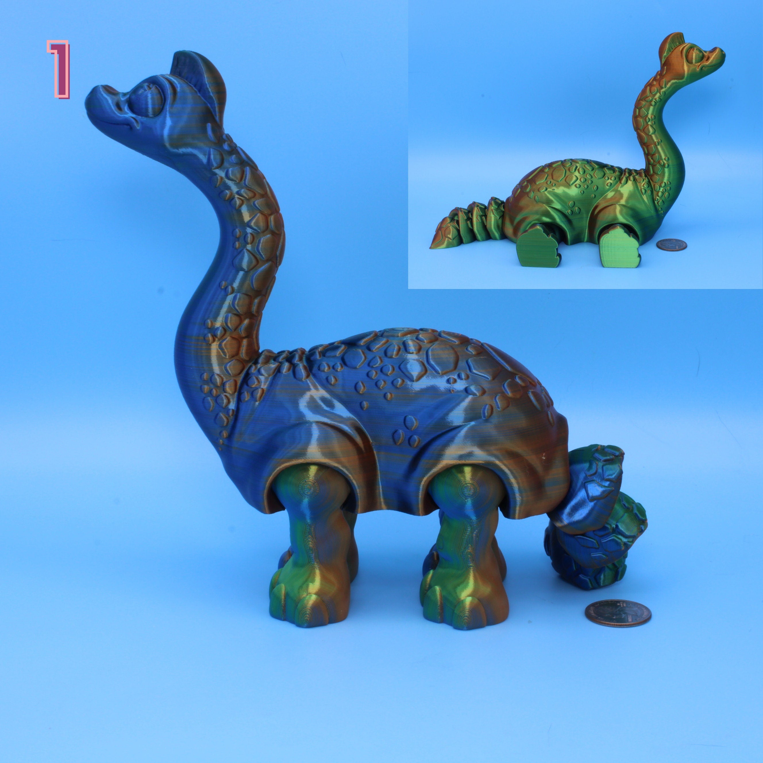 Brachios, 3D Printed Articulating Dinosaur.