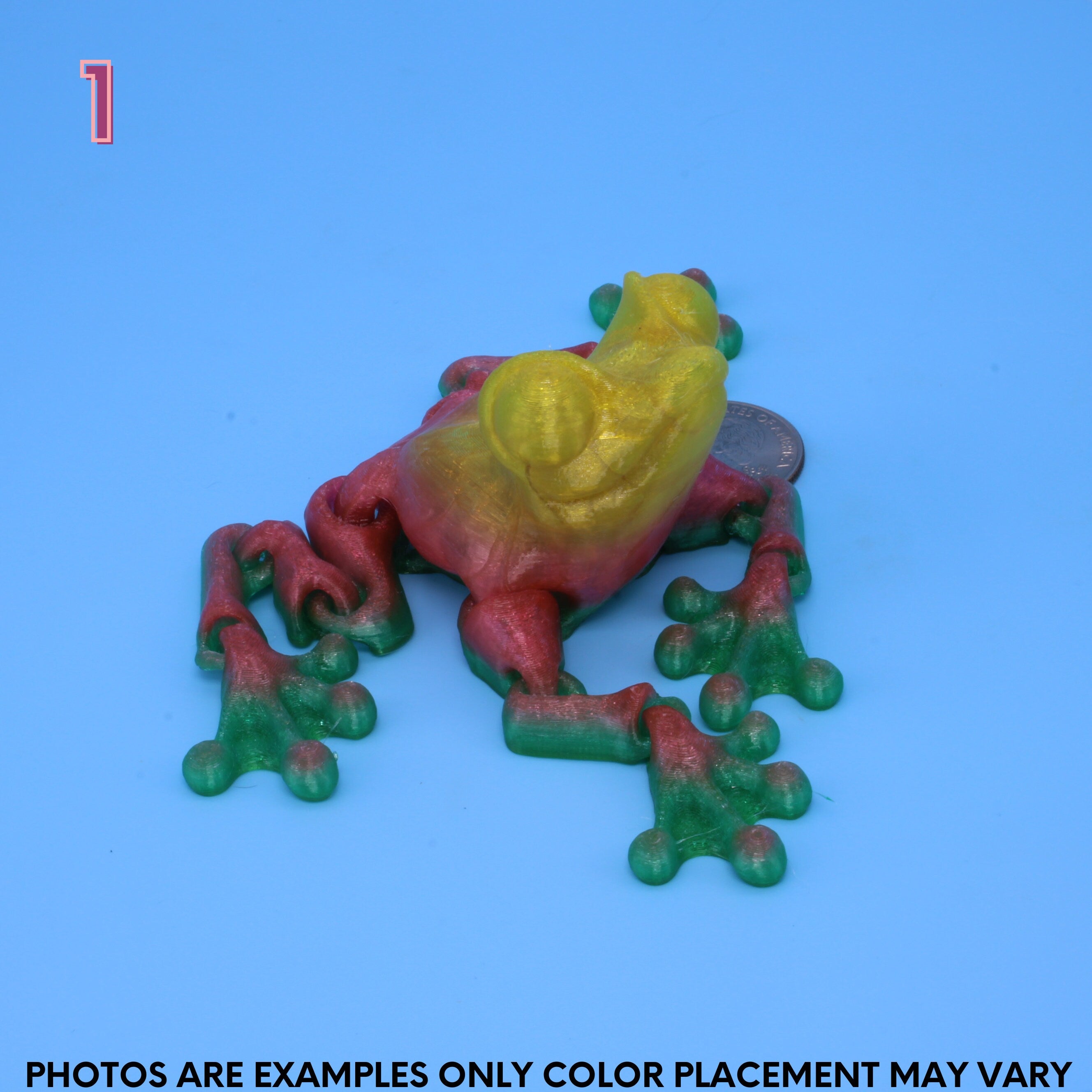 Cute Frogs 3D Printed Fidget Toy, Articulating Frog. - Authorized Seller of Cinderwing