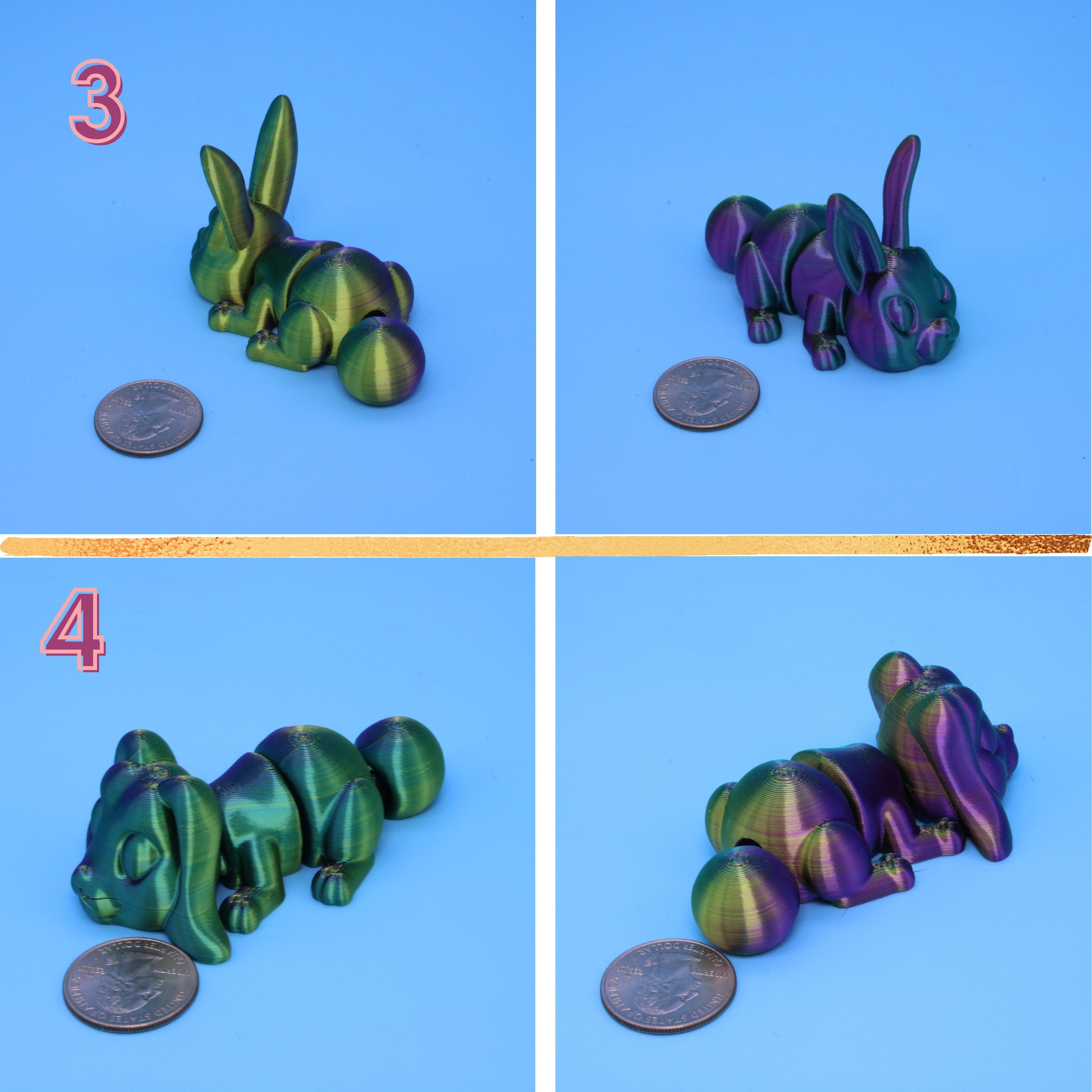 Cute Articulating Bunny | 3D Printed - Authorized Seller