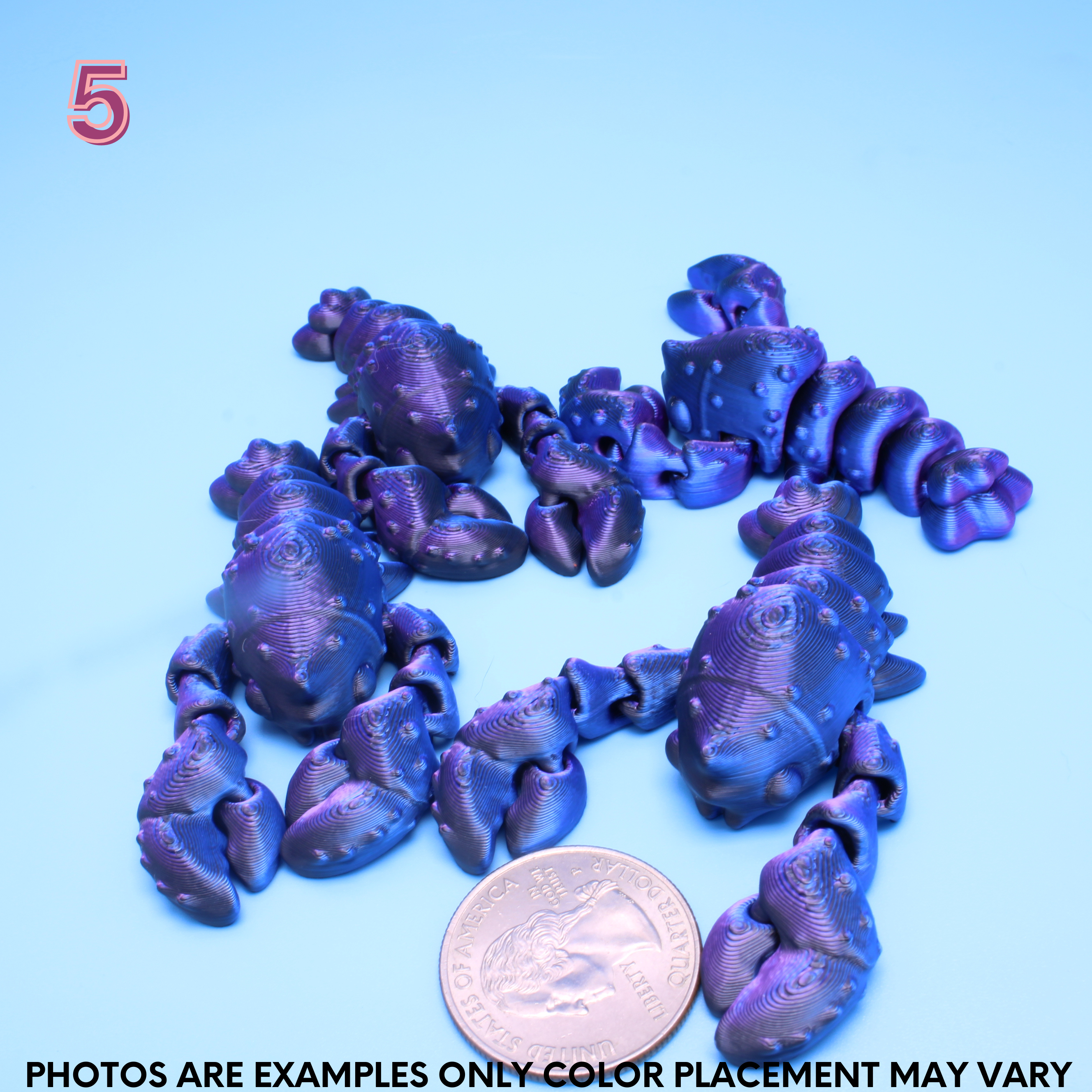 4 baby black, blue, purple lobster
